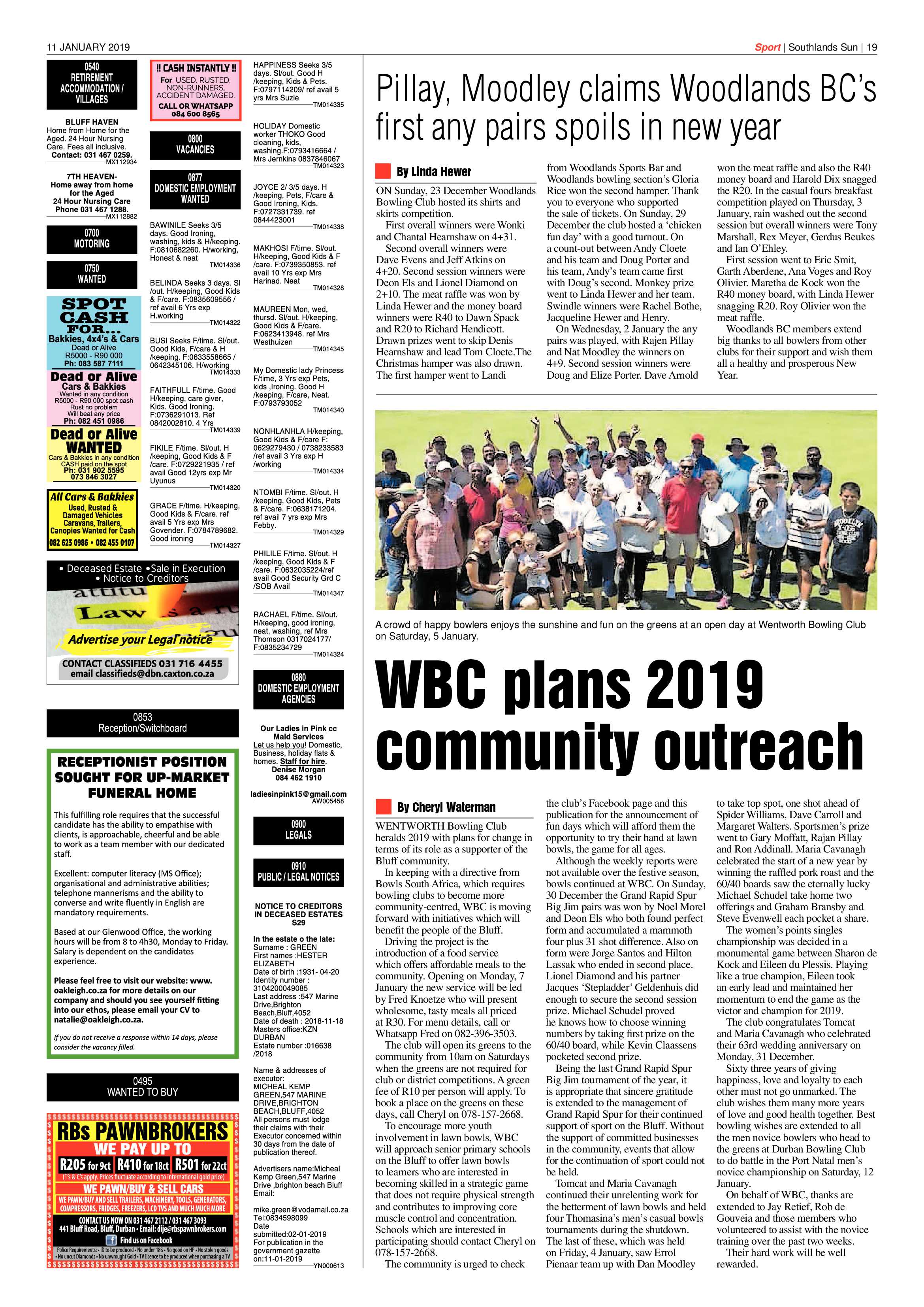 11 January 2019 page 19