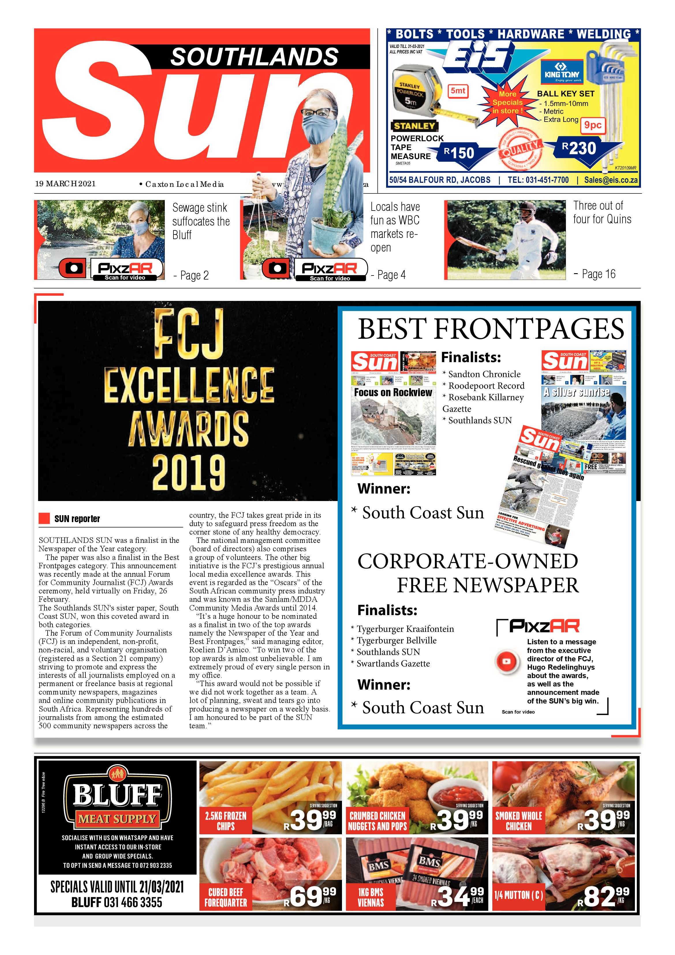 Southlands Sun 19 March 2021 page 1