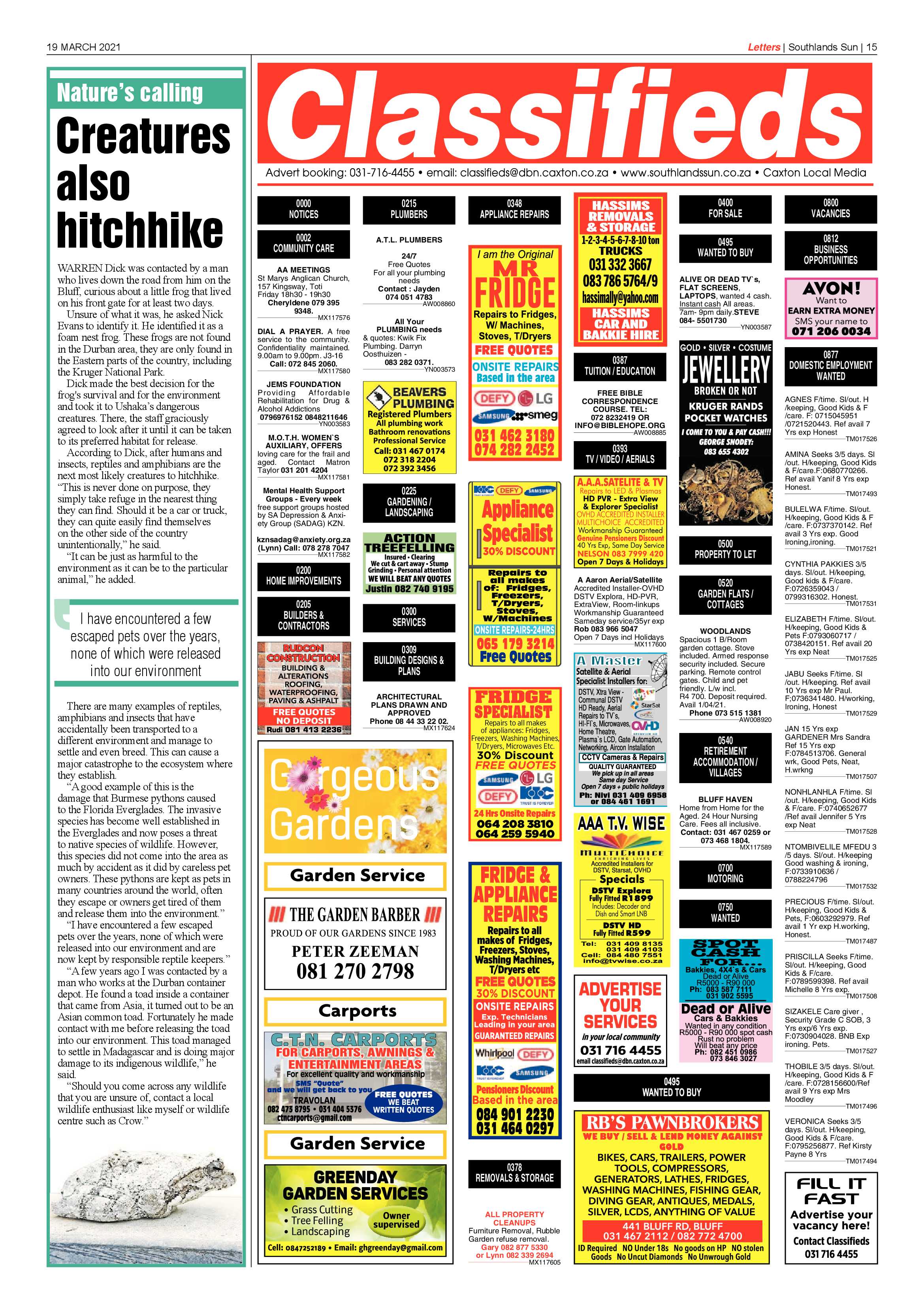 Southlands Sun 19 March 2021 page 15