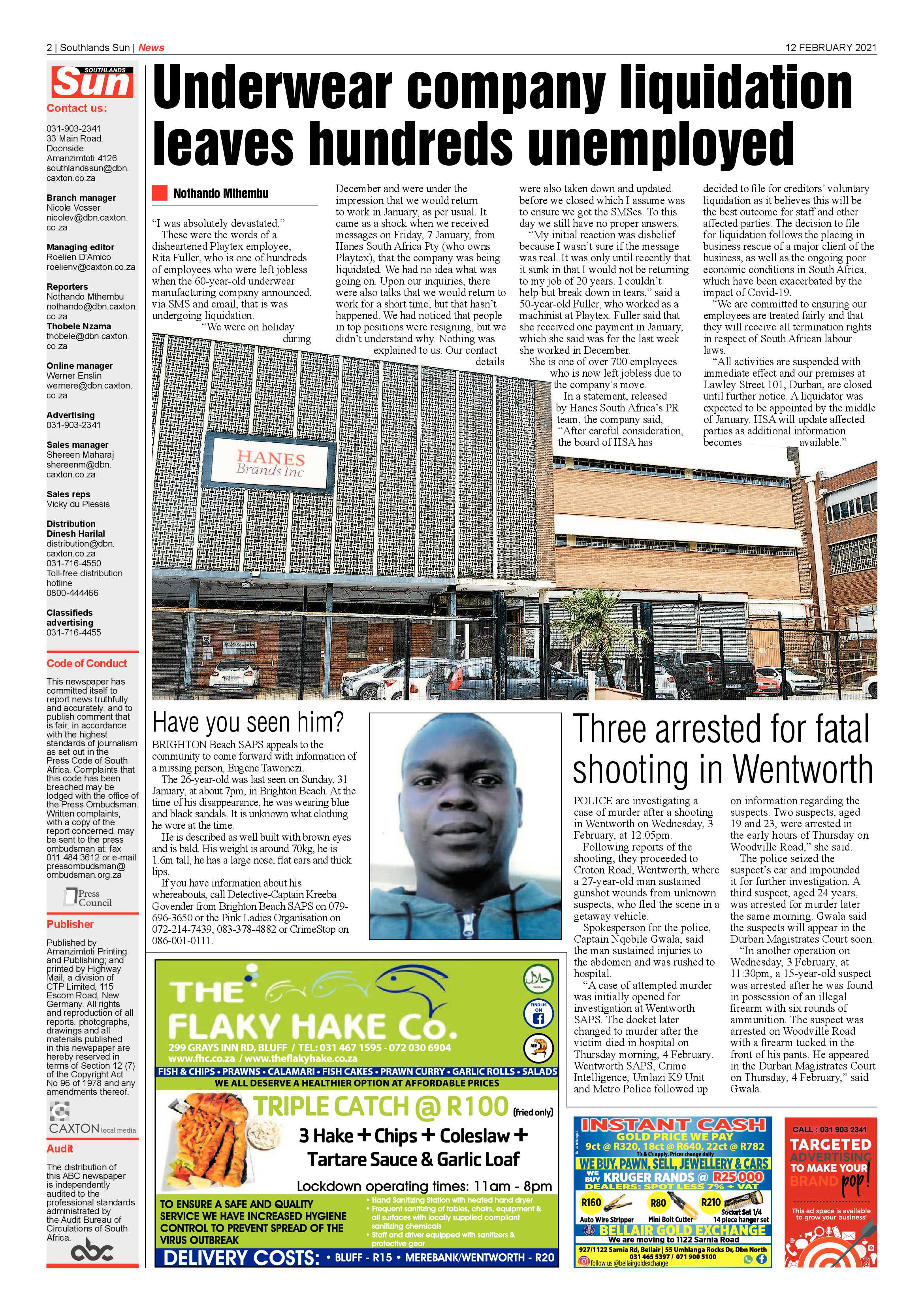 Southlands Sun 12 February 2021 page 2
