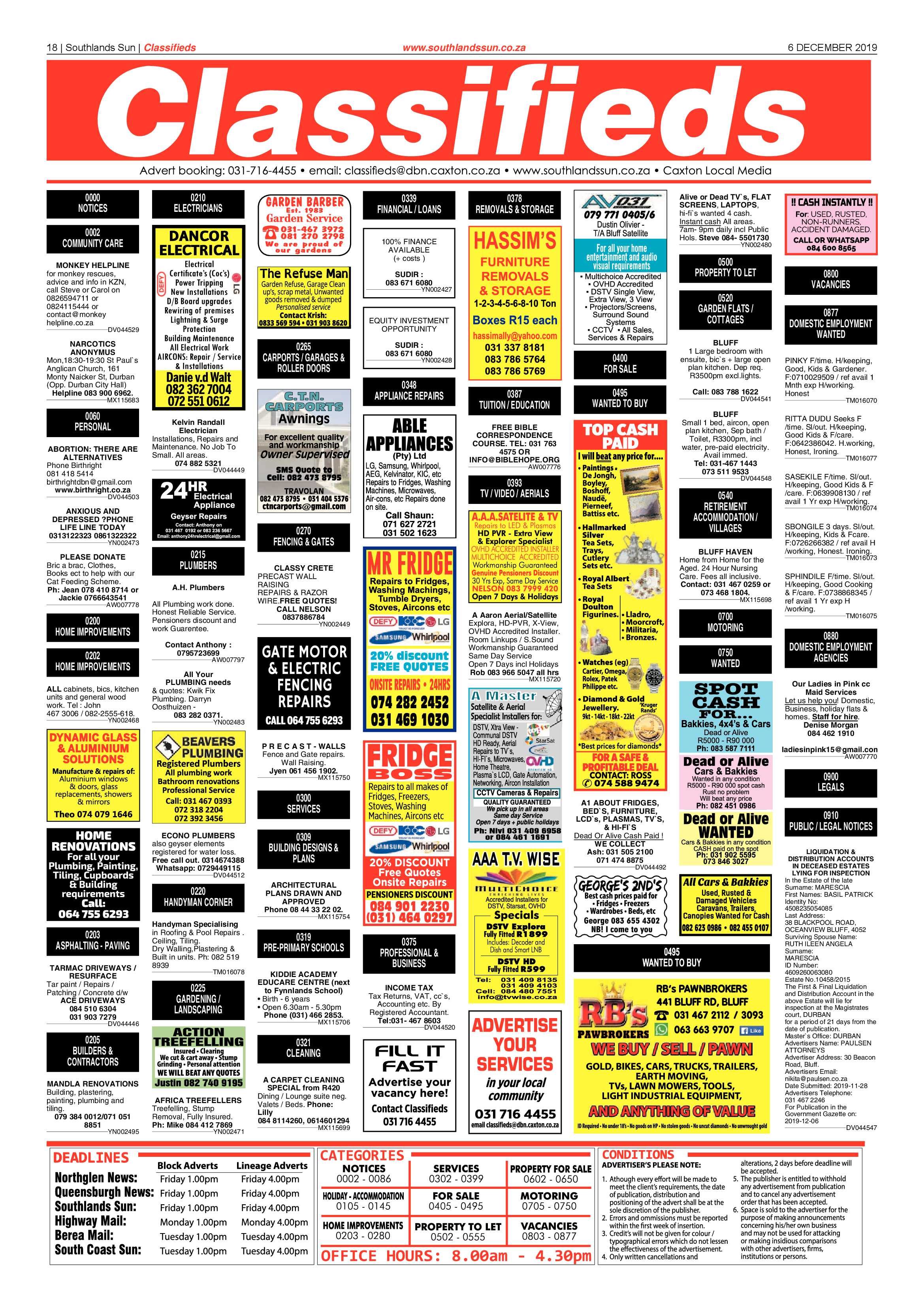 Southlands SUN 6 December 2019 page 18