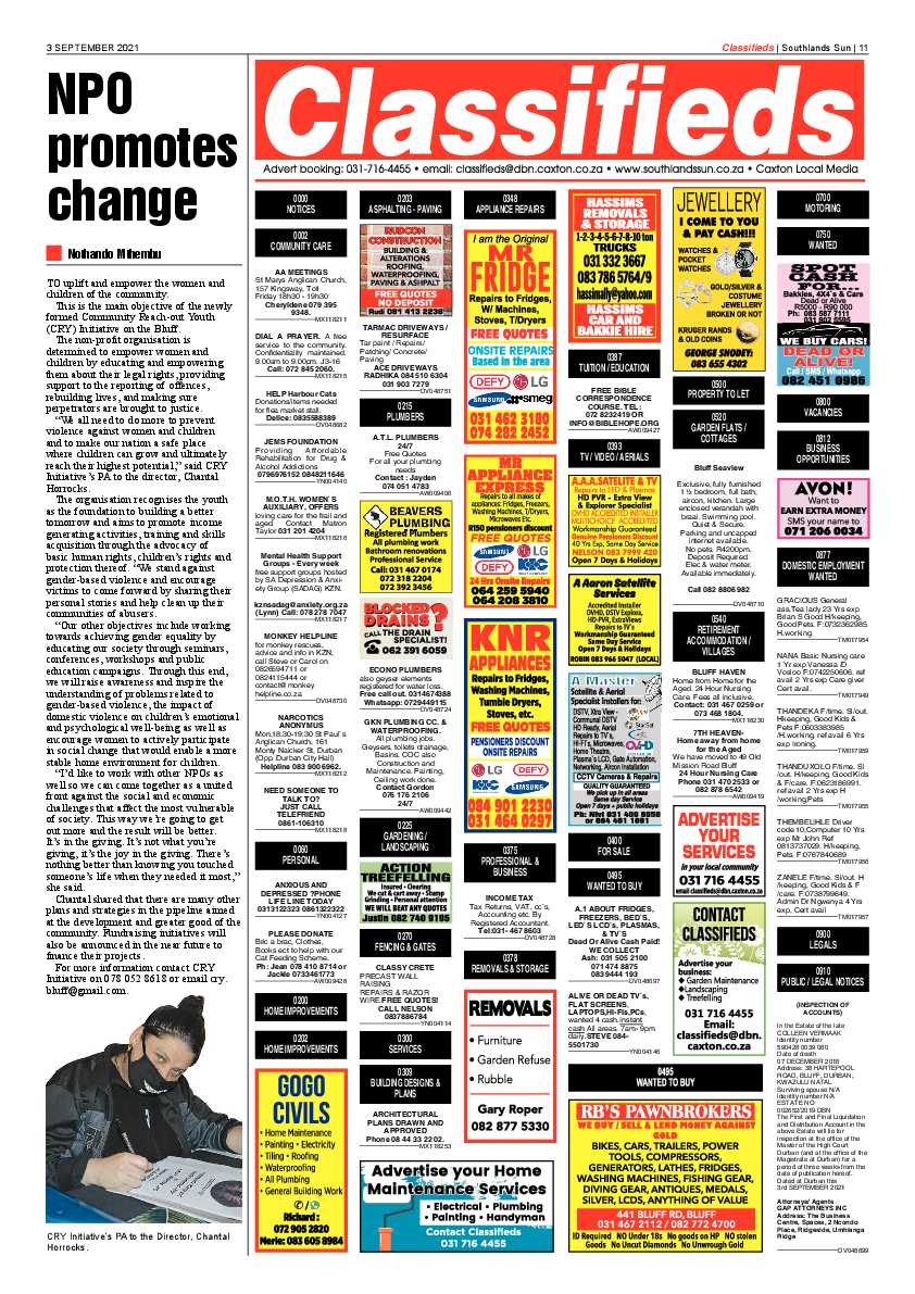 Southlands Sun 03 September 2021 page 11