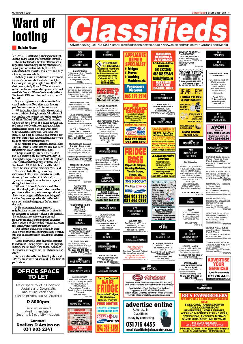 Southlands Sun 6 August 2021 page 11