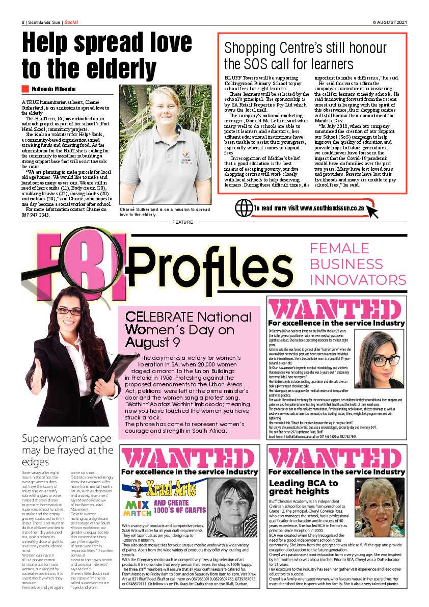Southlands Sun 6 August 2021 page 8