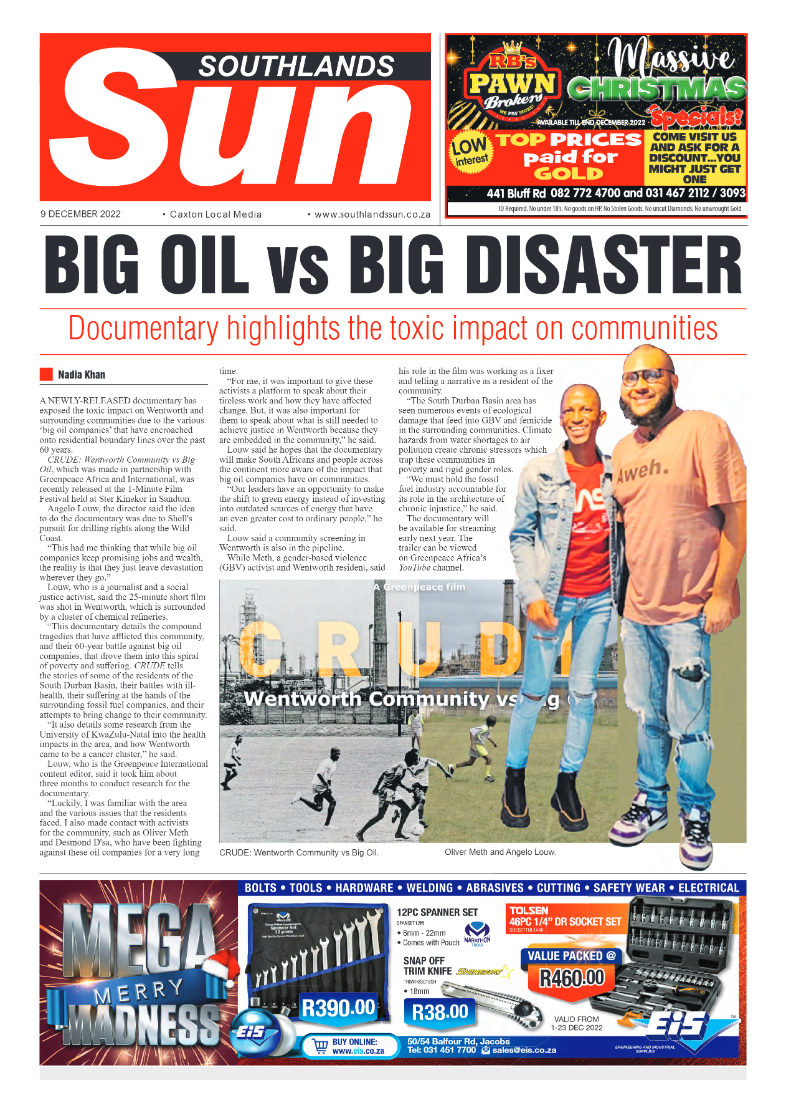 Southlands Sun 9/12/22 page 1