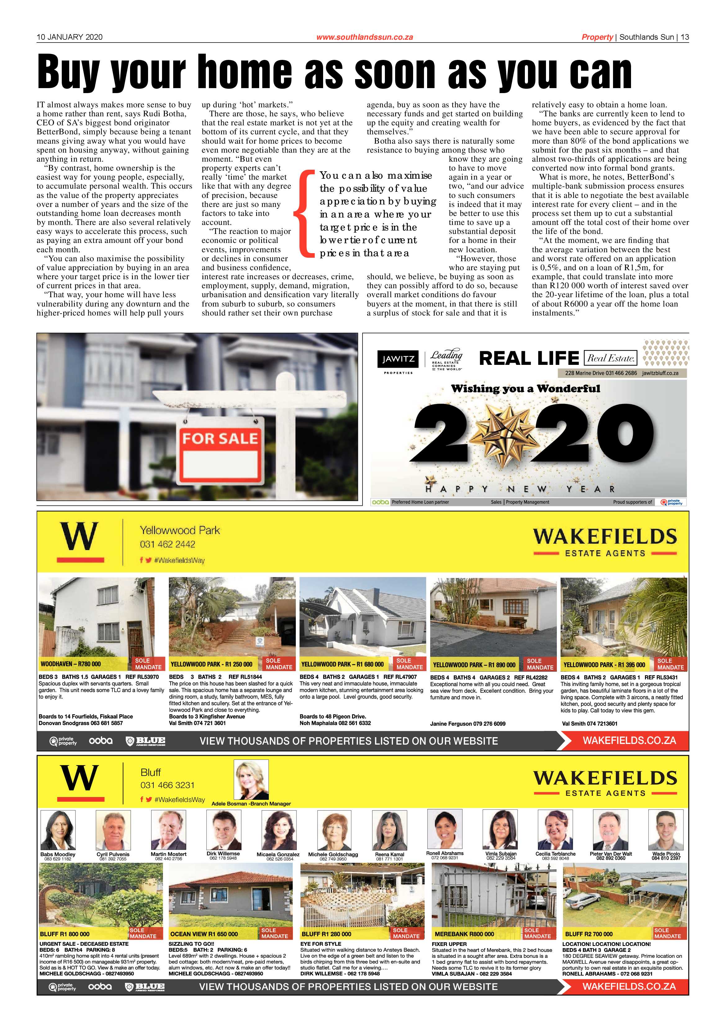 Southlands Sun 10 January 2020 page 13