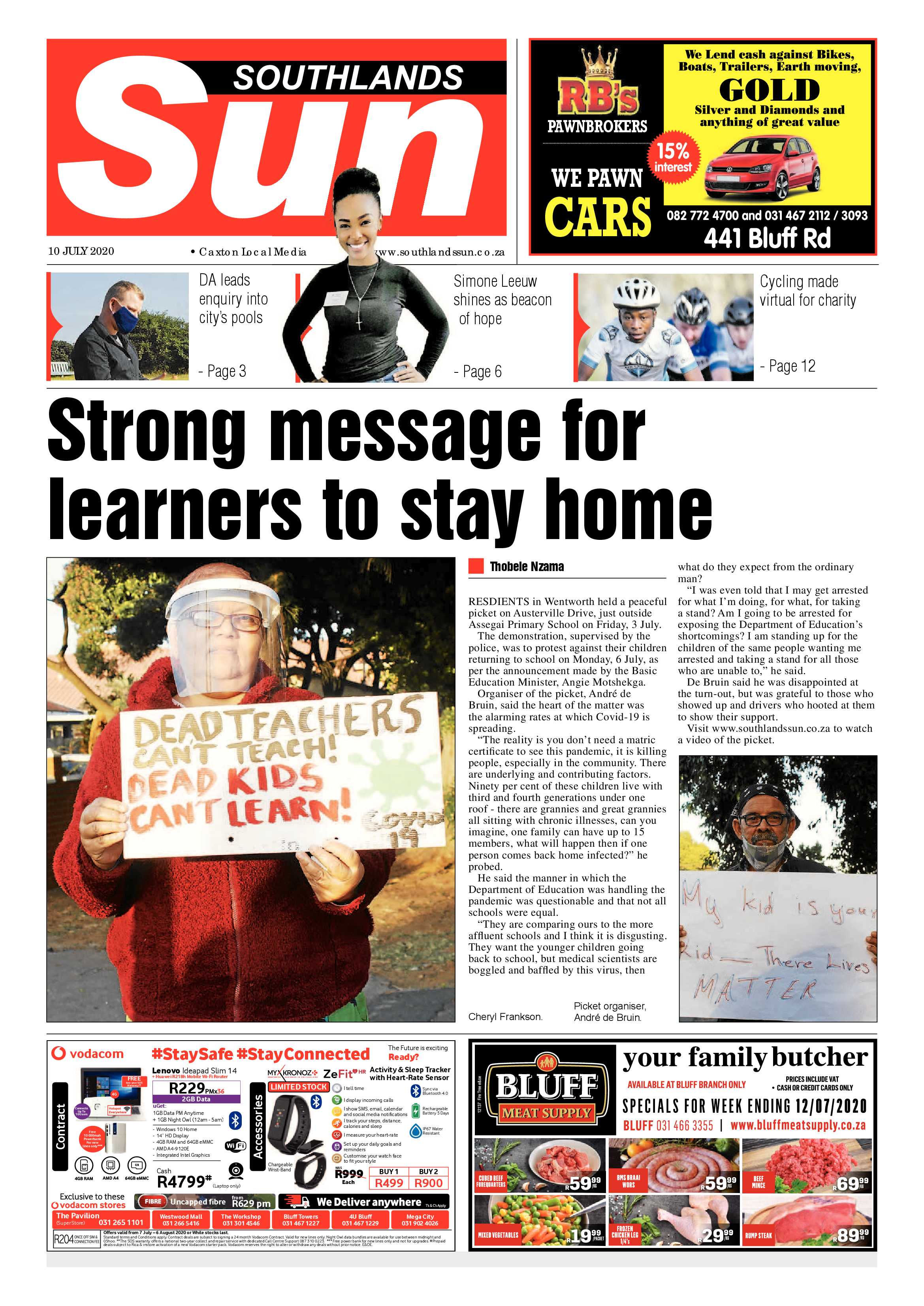 Southlands Sun 10 July 2020 page 1