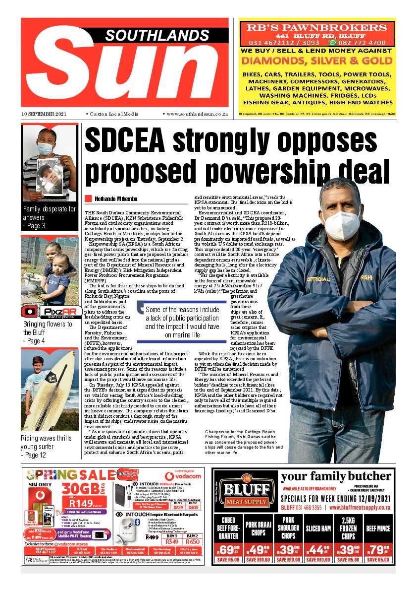 Southlands Sun 10 September 2021 page 1