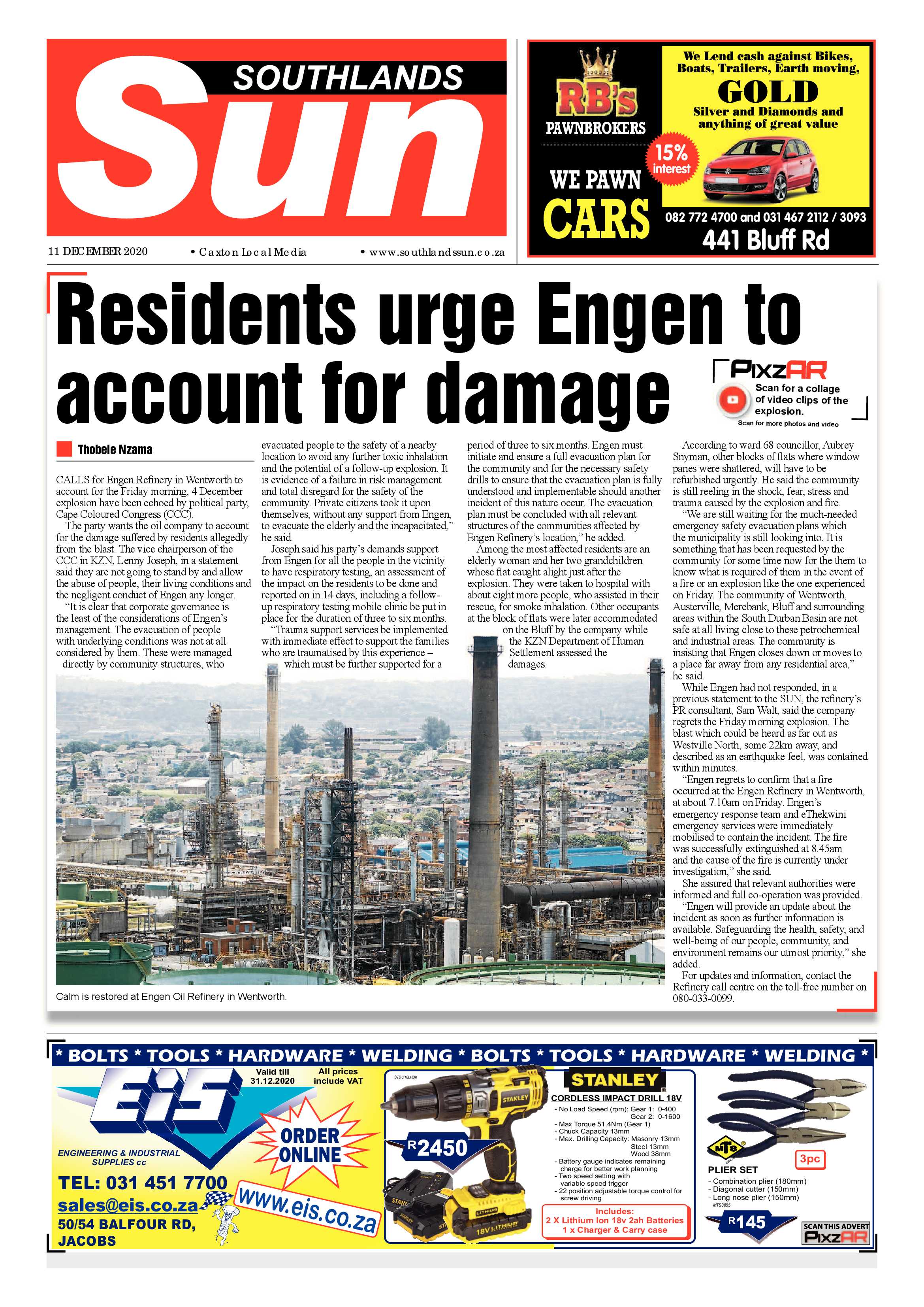 Southlands Sun 11 December 2020 page 1
