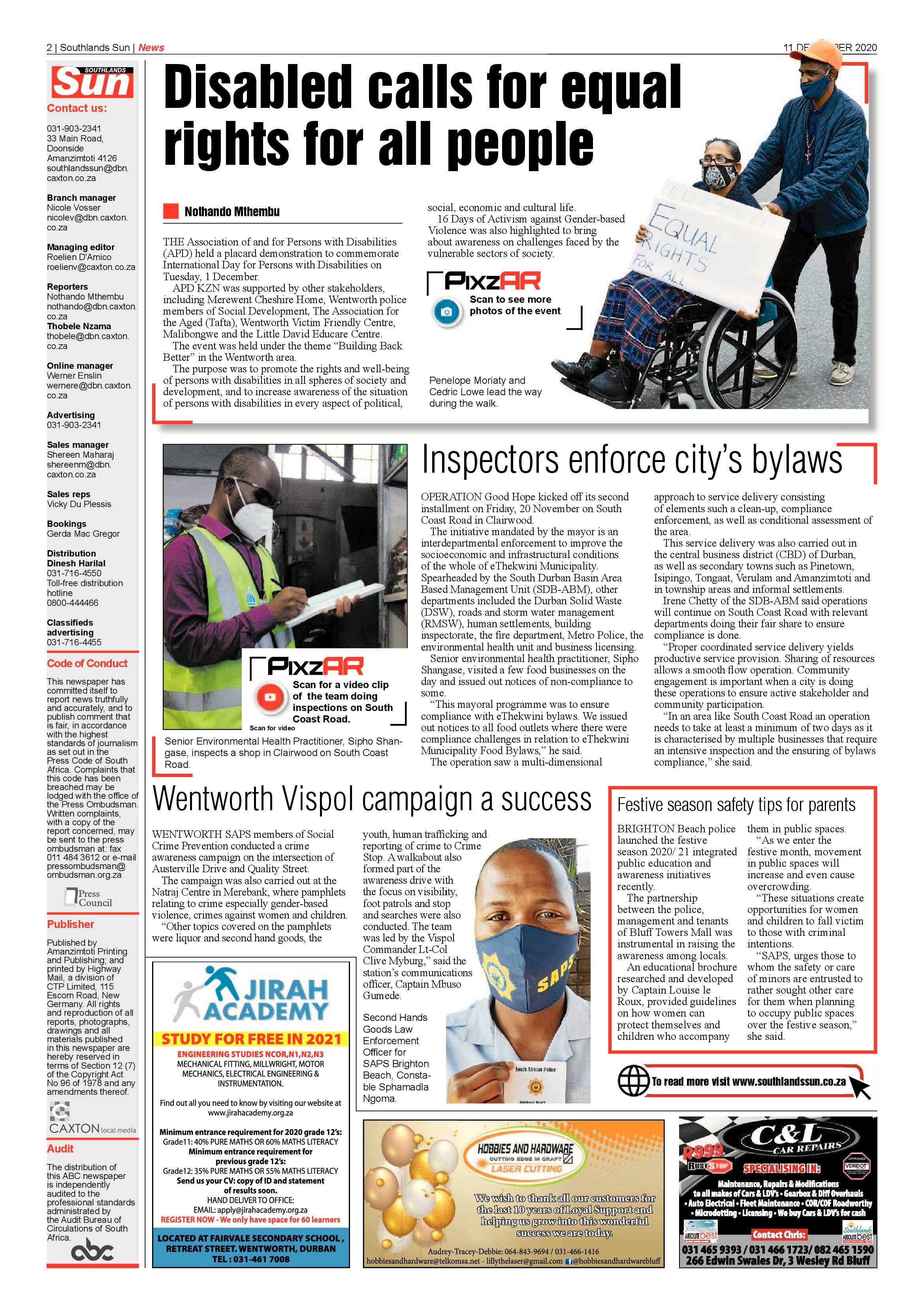 Southlands Sun 11 December 2020 page 2