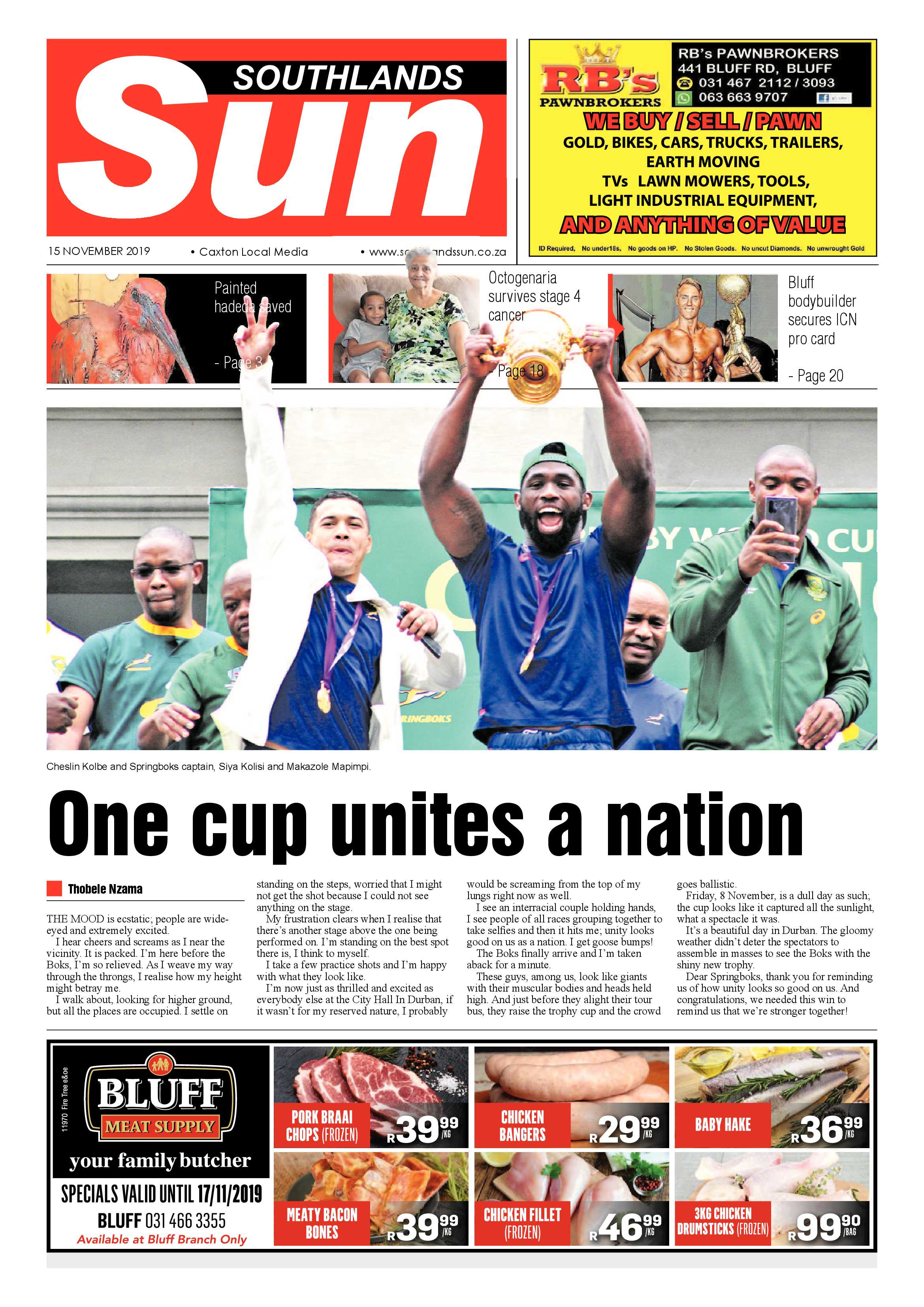 Southlands Sun 15 November 2019 page 1