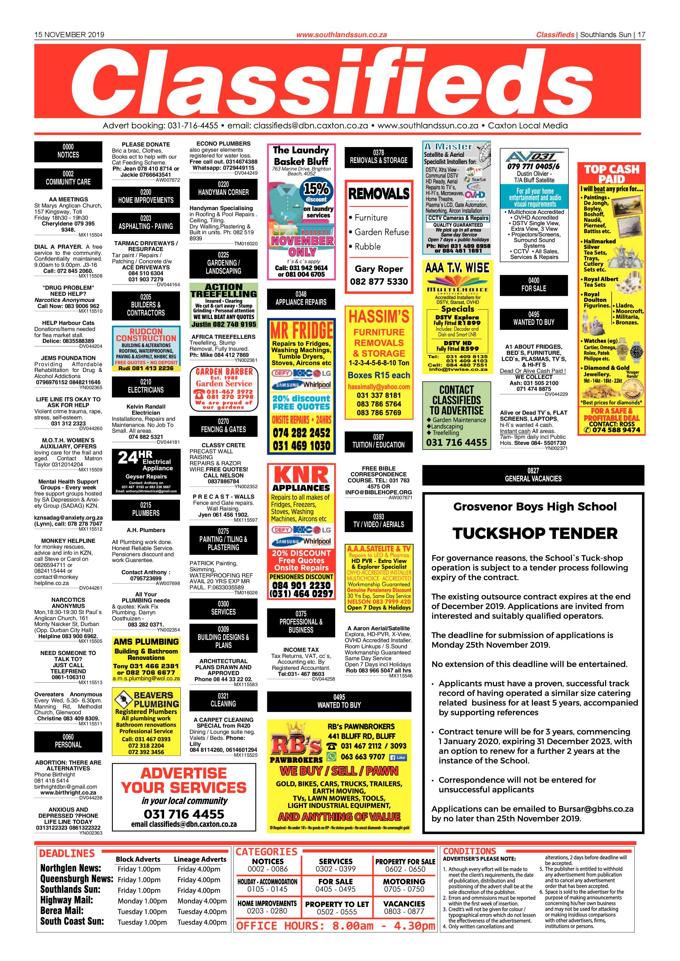 Southlands Sun 15 November 2019 page 17