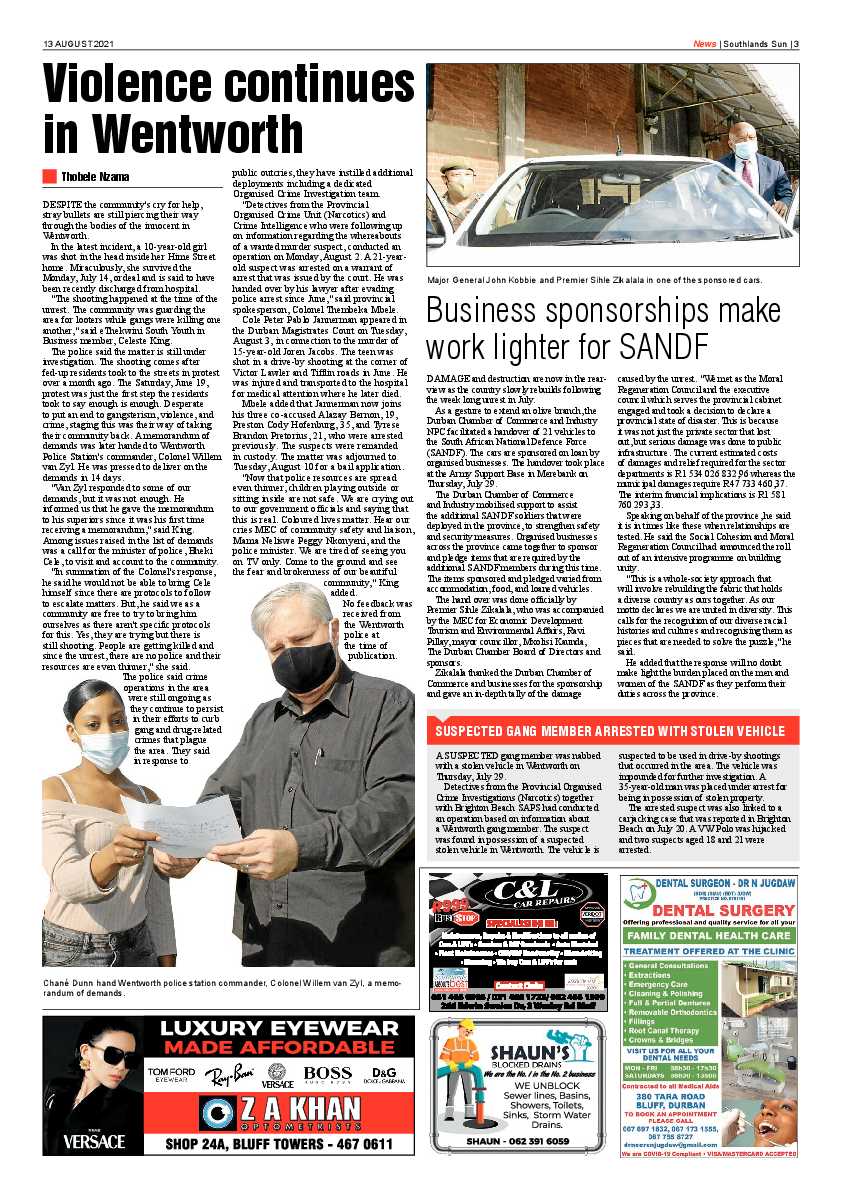 Southlands Sun 13 August  2021 page 3
