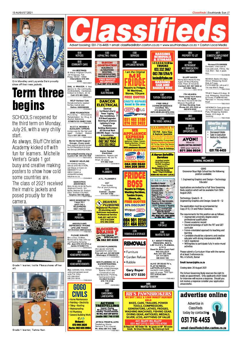 Southlands Sun 13 August  2021 page 7