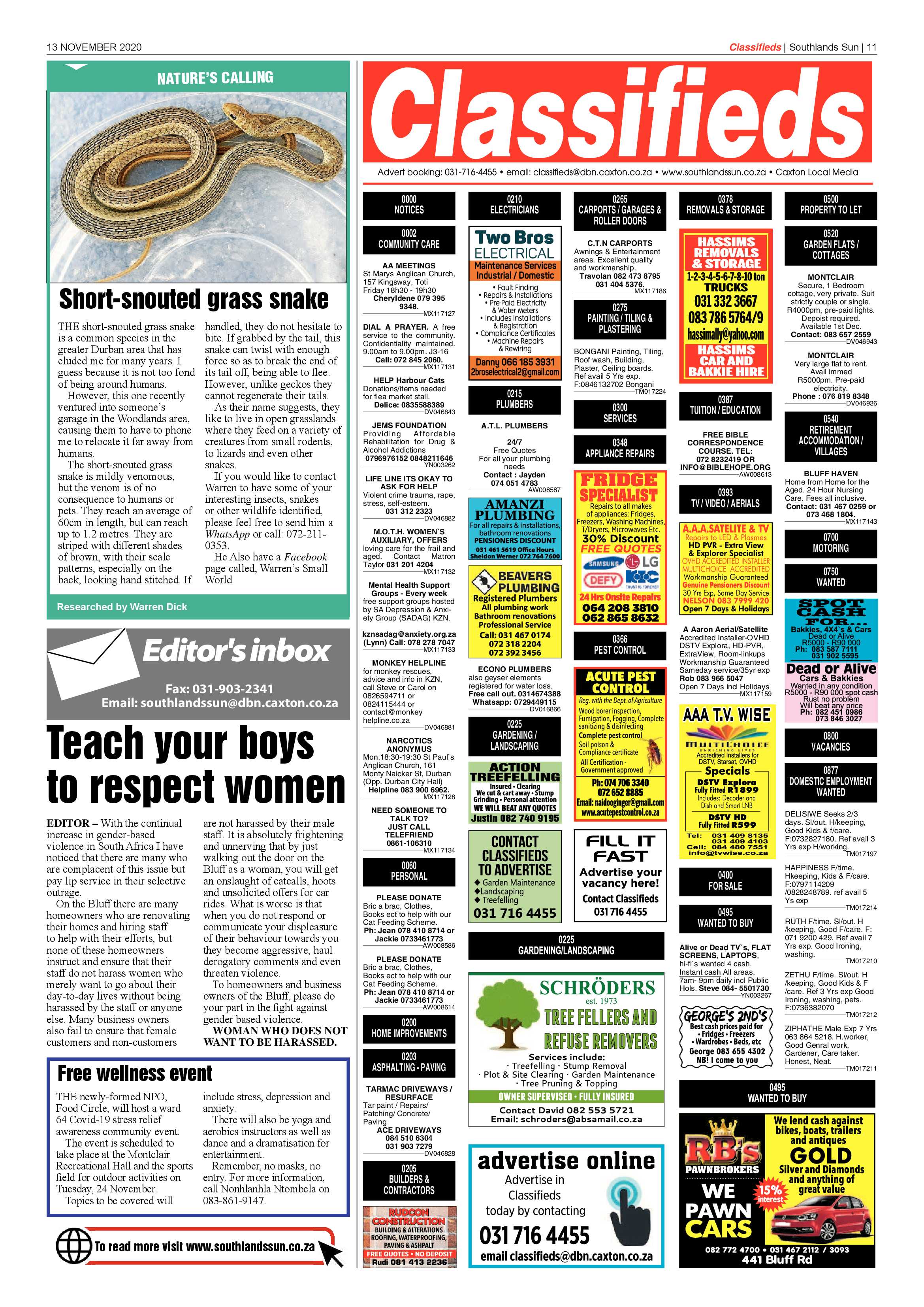 Southlands Sun 13 November 2020 page 11