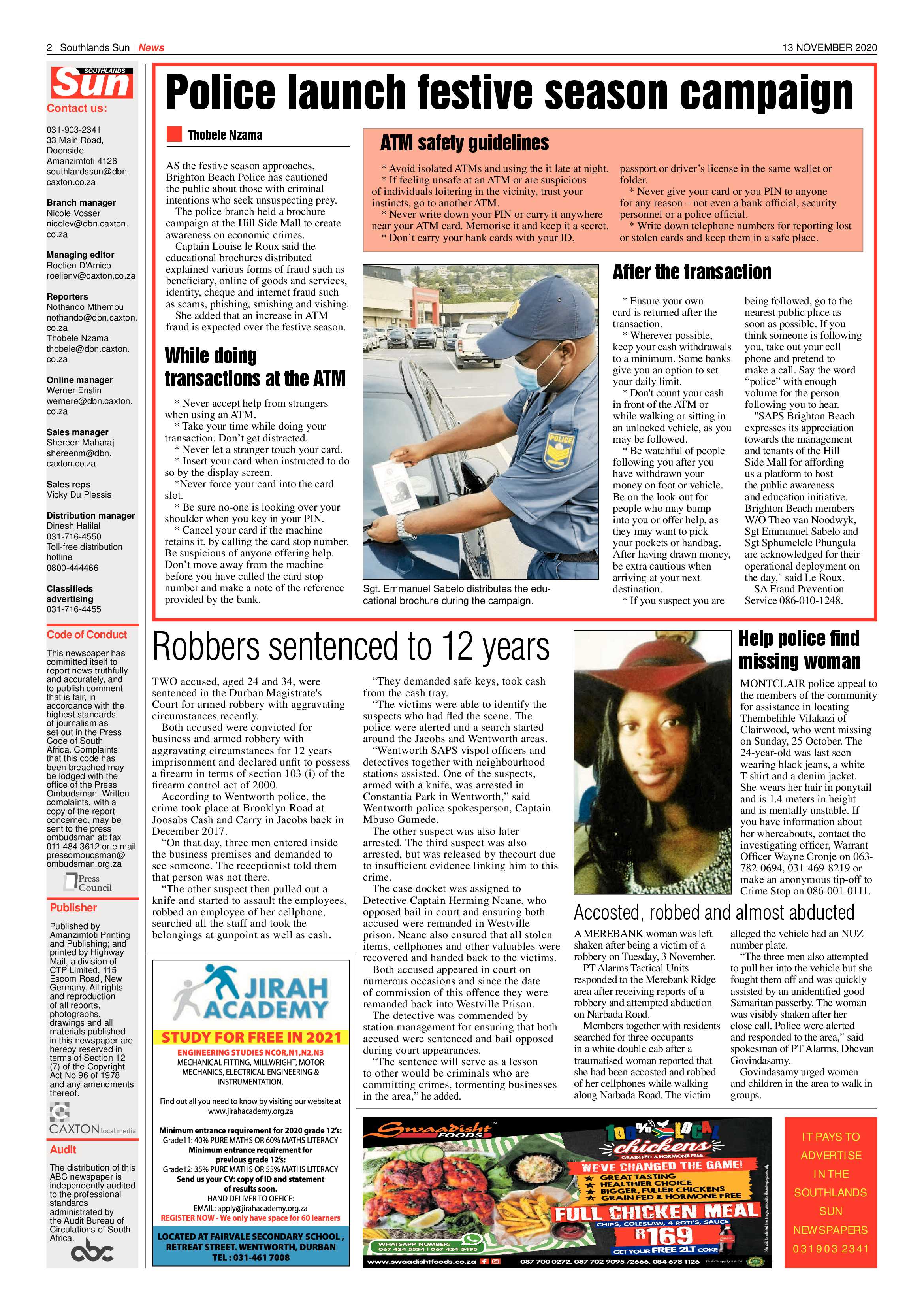 Southlands Sun 13 November 2020 page 2