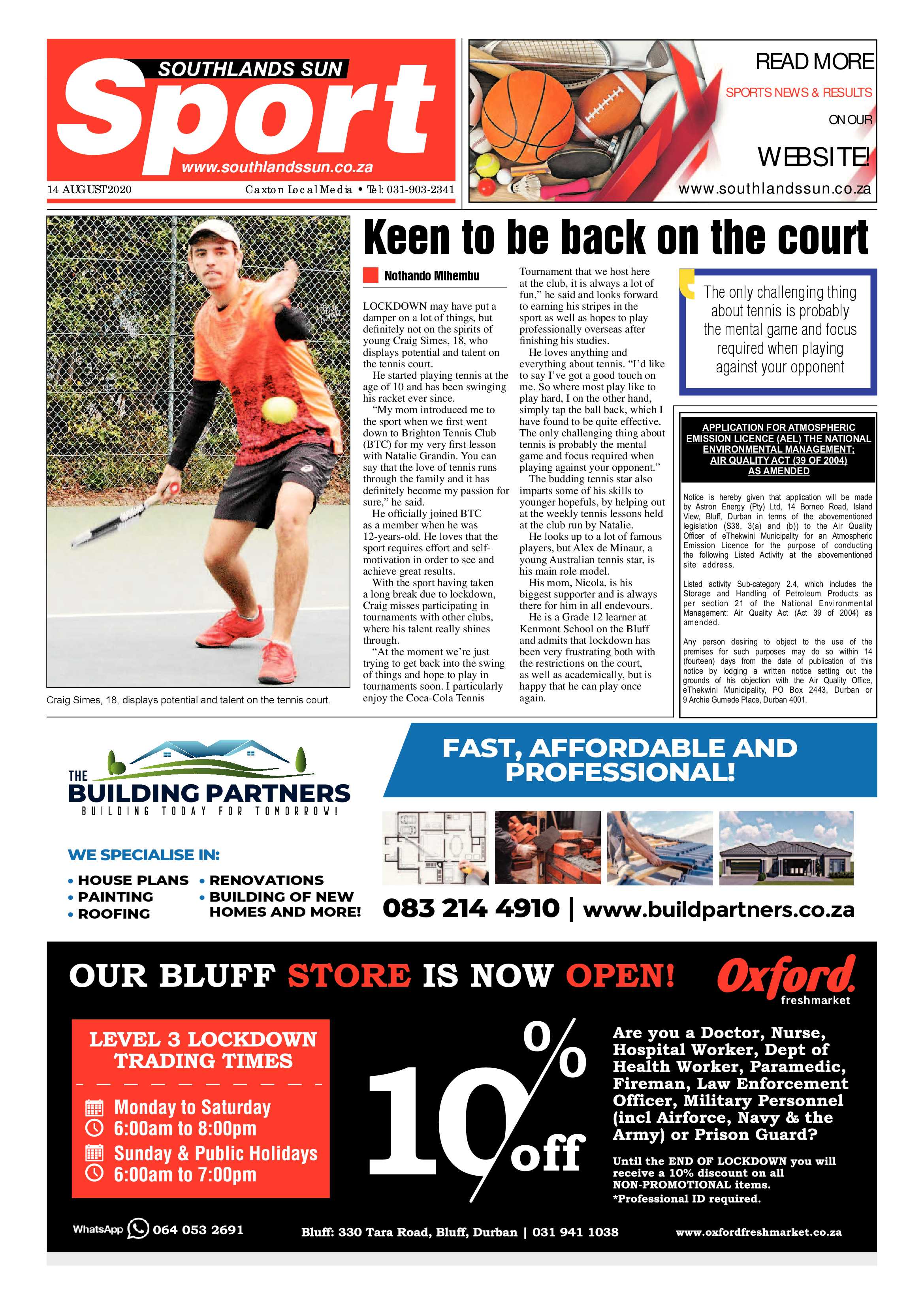 Southlands Sun 14 August 2020 page 12