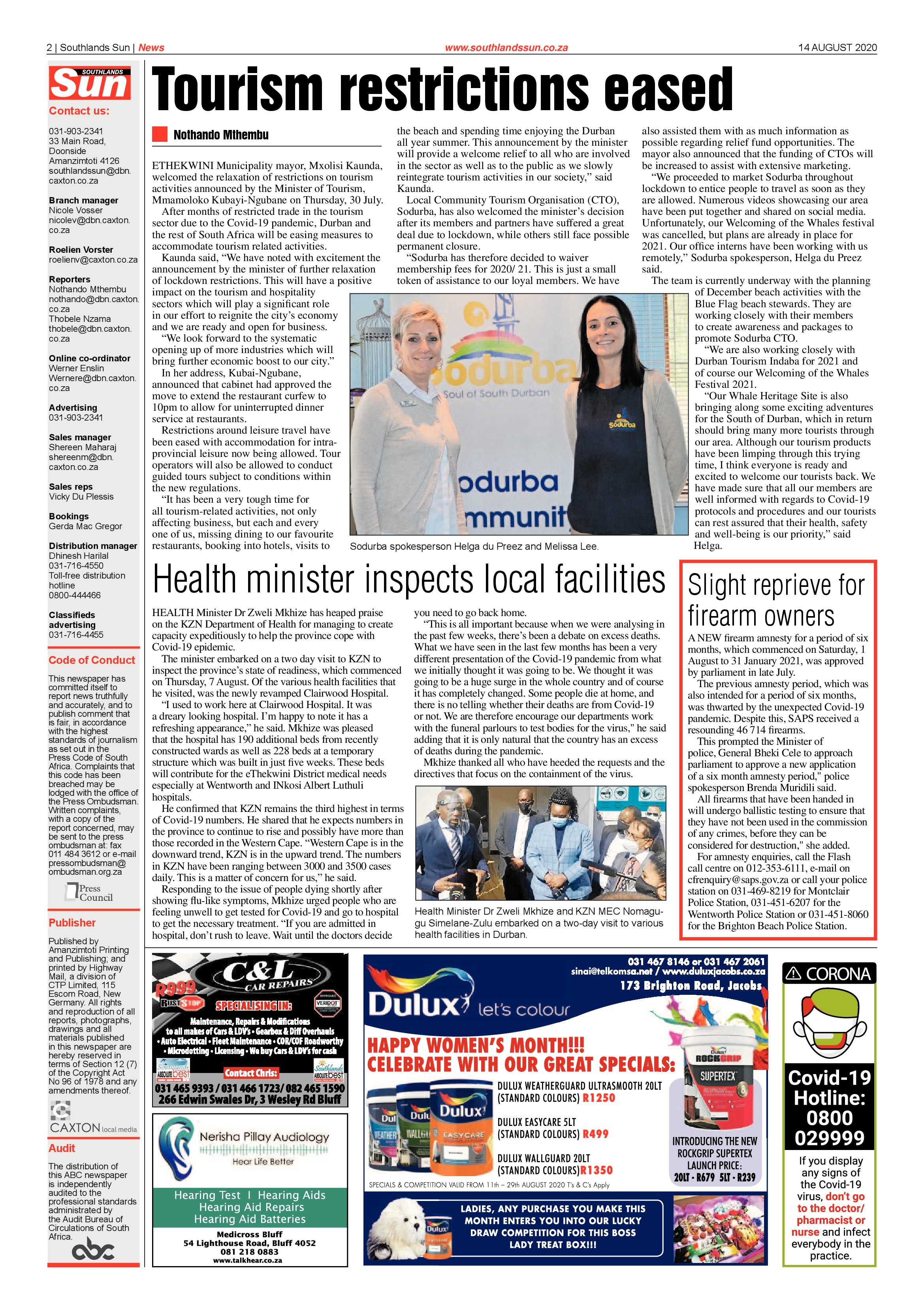 Southlands Sun 14 August 2020 page 2