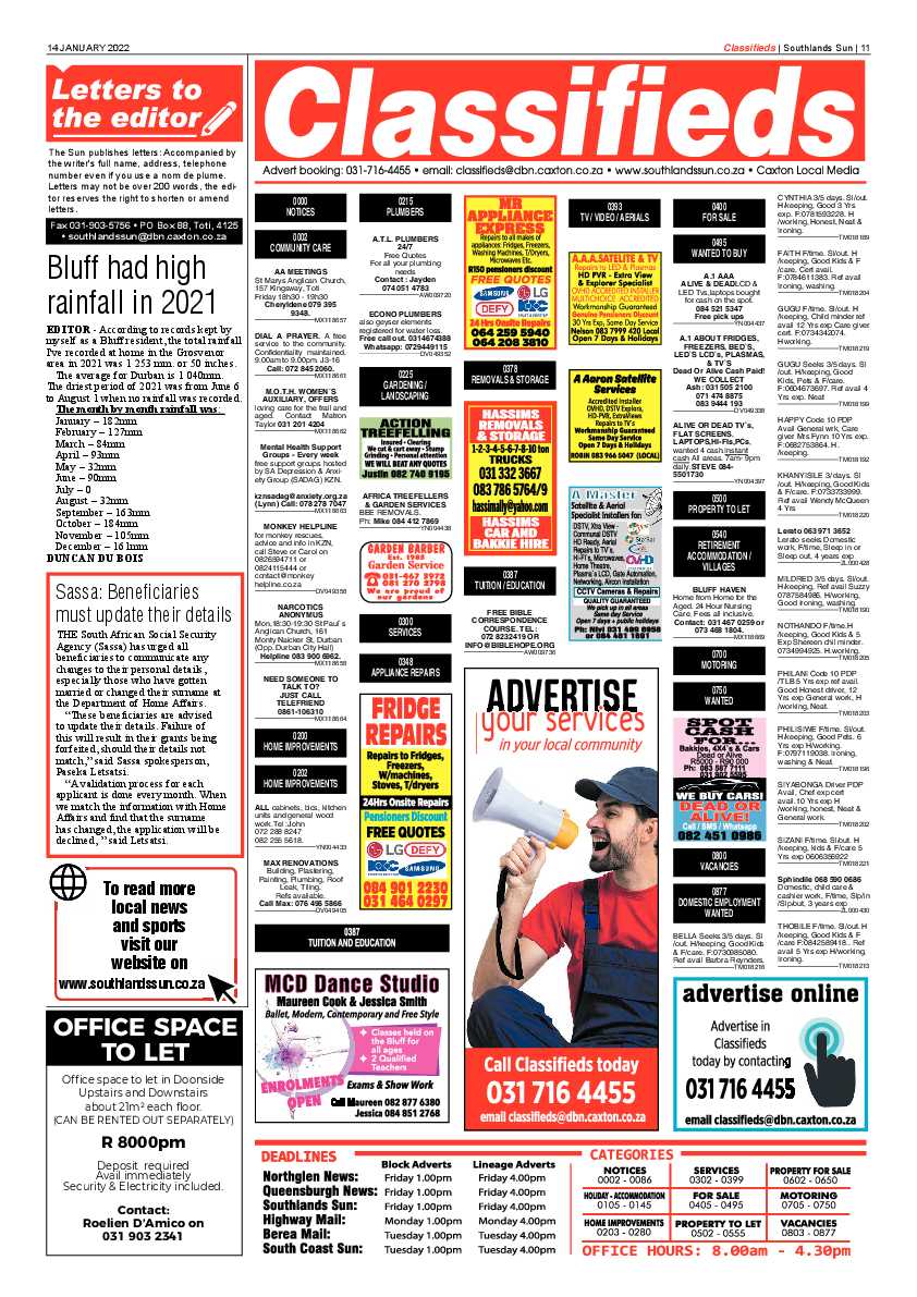 Southlands Sun 14 January 2022 page 11