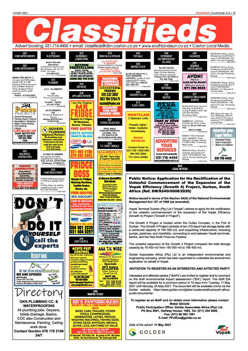 Southlands Sun 14 May 2021 page 15