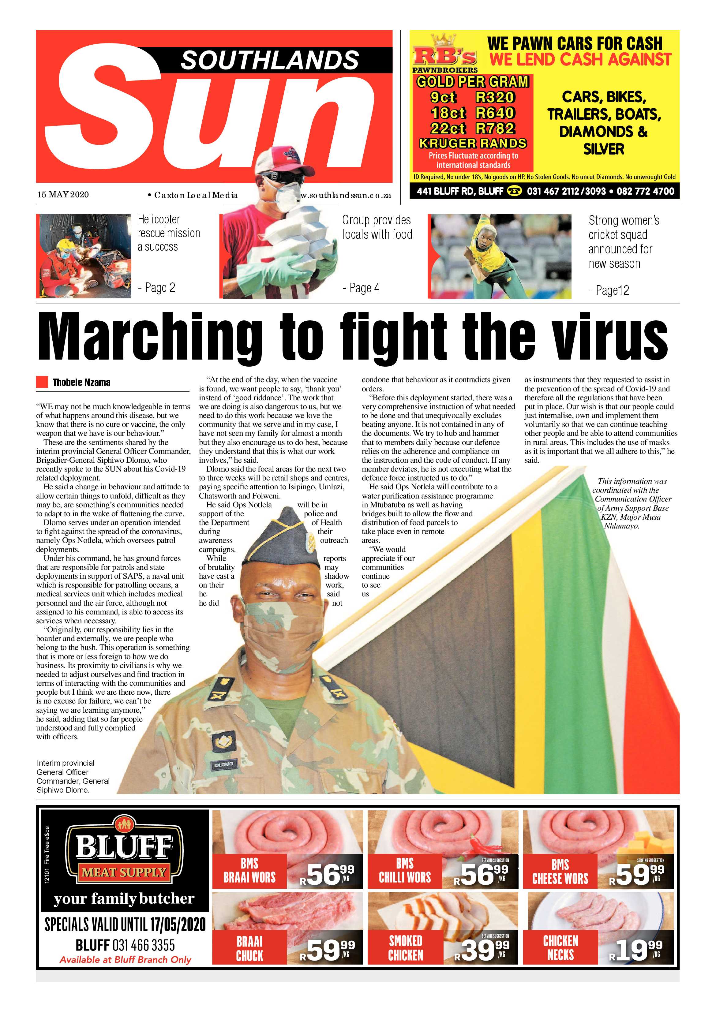 Southlands Sun 15 May 2020 page 1