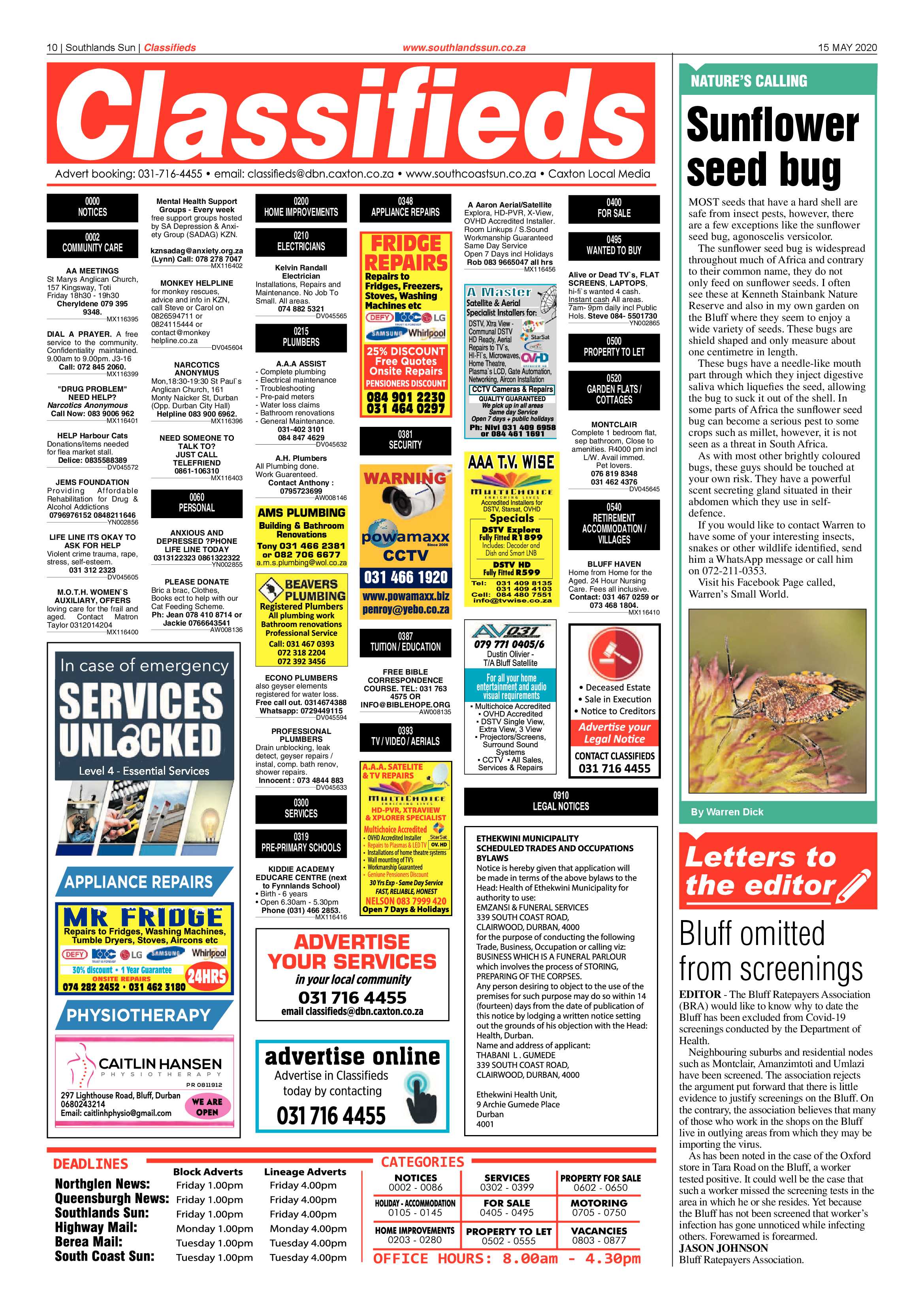 Southlands Sun 15 May 2020 page 10
