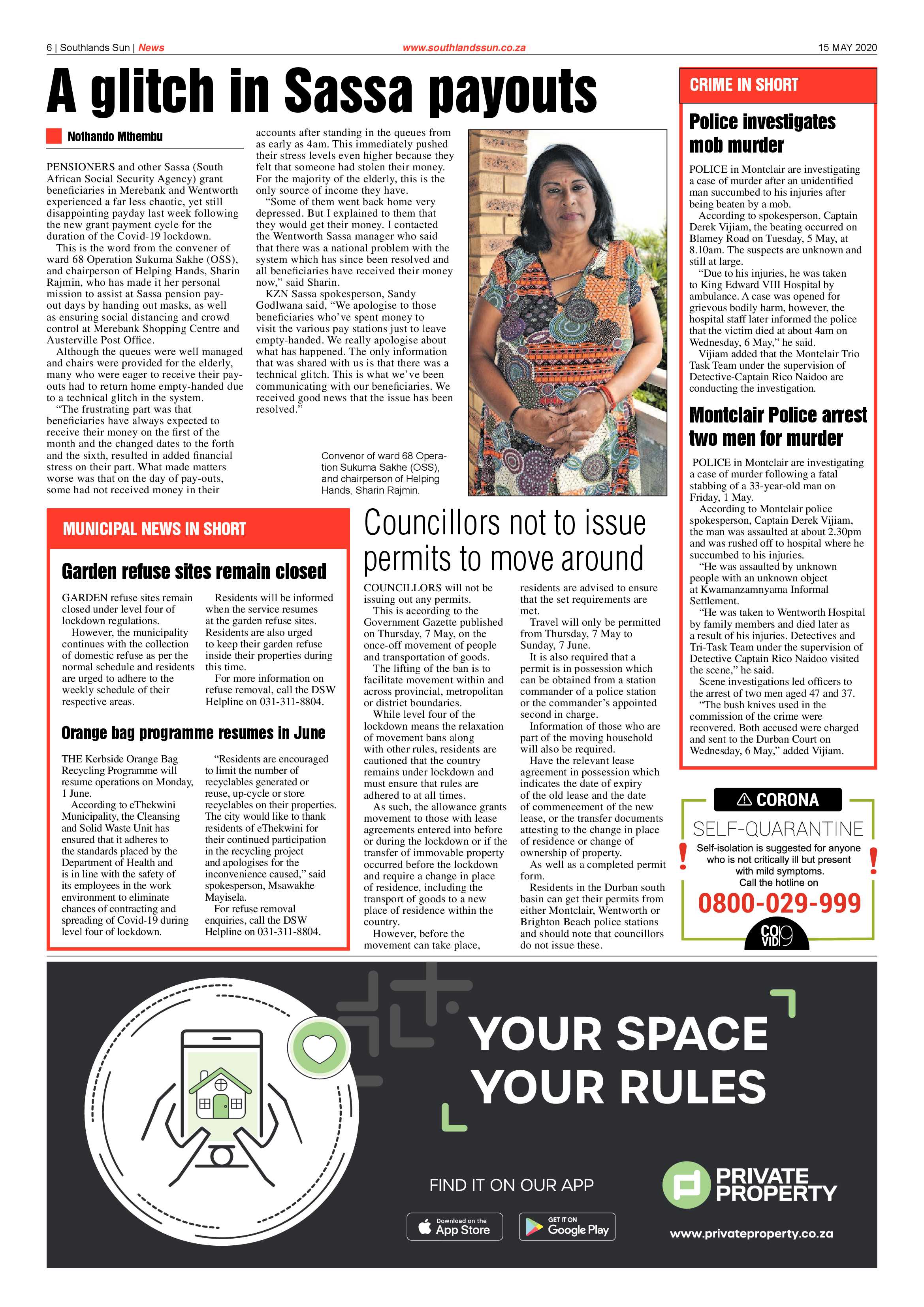 Southlands Sun 15 May 2020 page 6