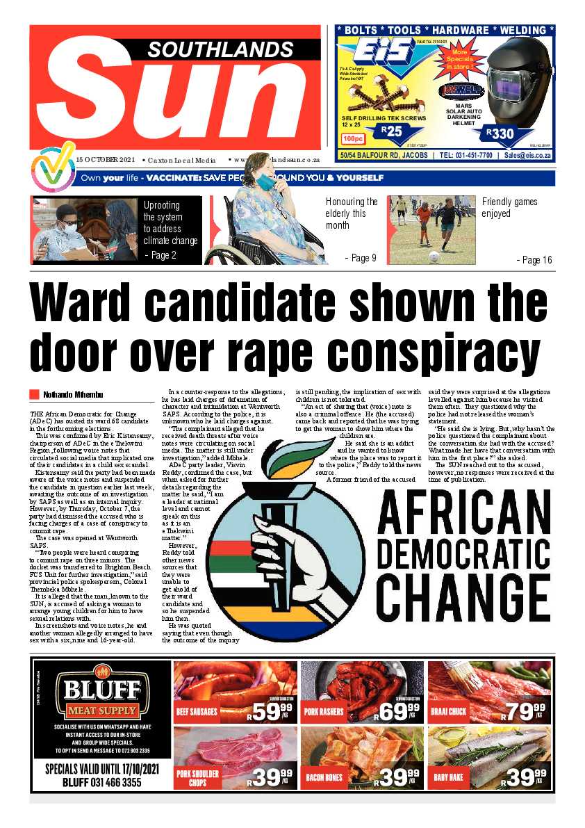 Southlands Sun 15 October 2021 page 1
