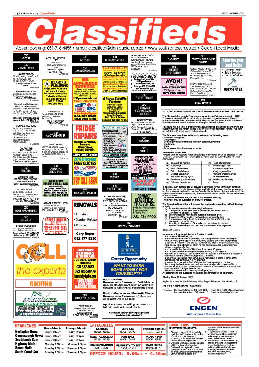 Southlands Sun 15 October 2021 page 14