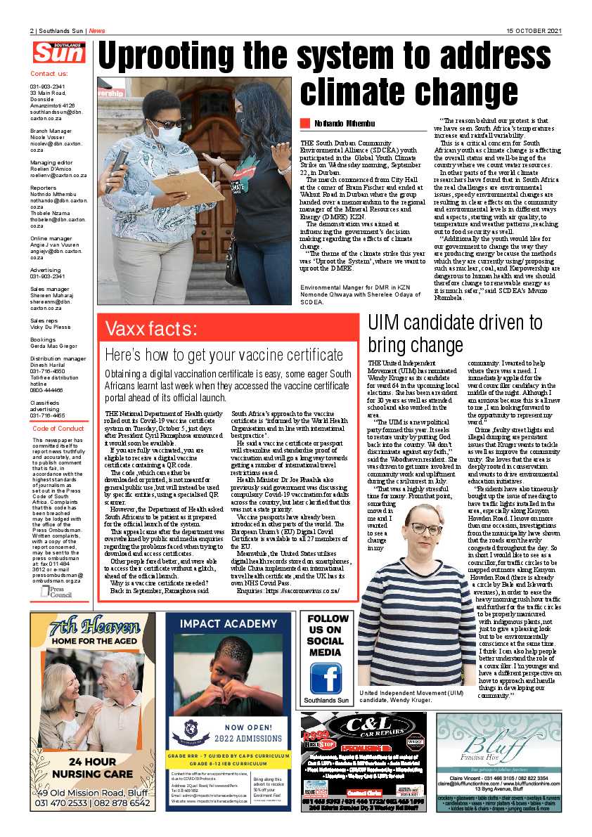 Southlands Sun 15 October 2021 page 2