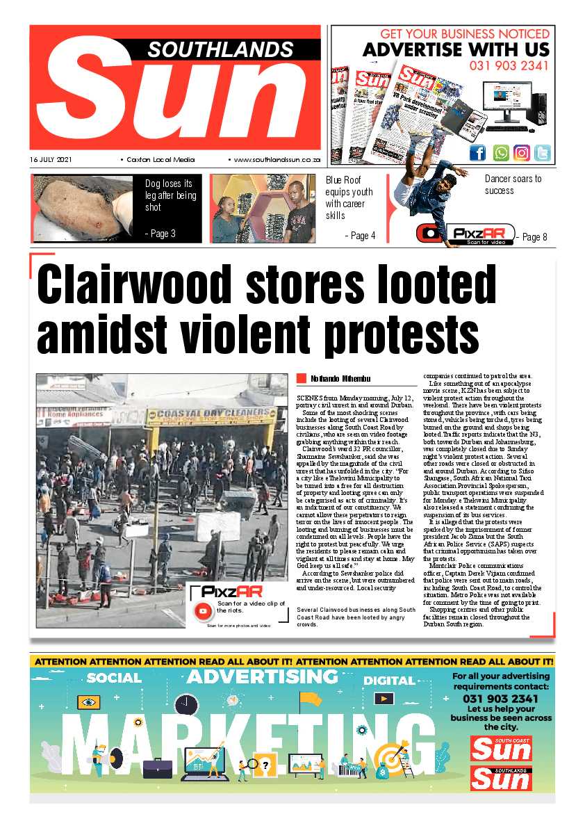 Southlands Sun 16 July 2021 page 1