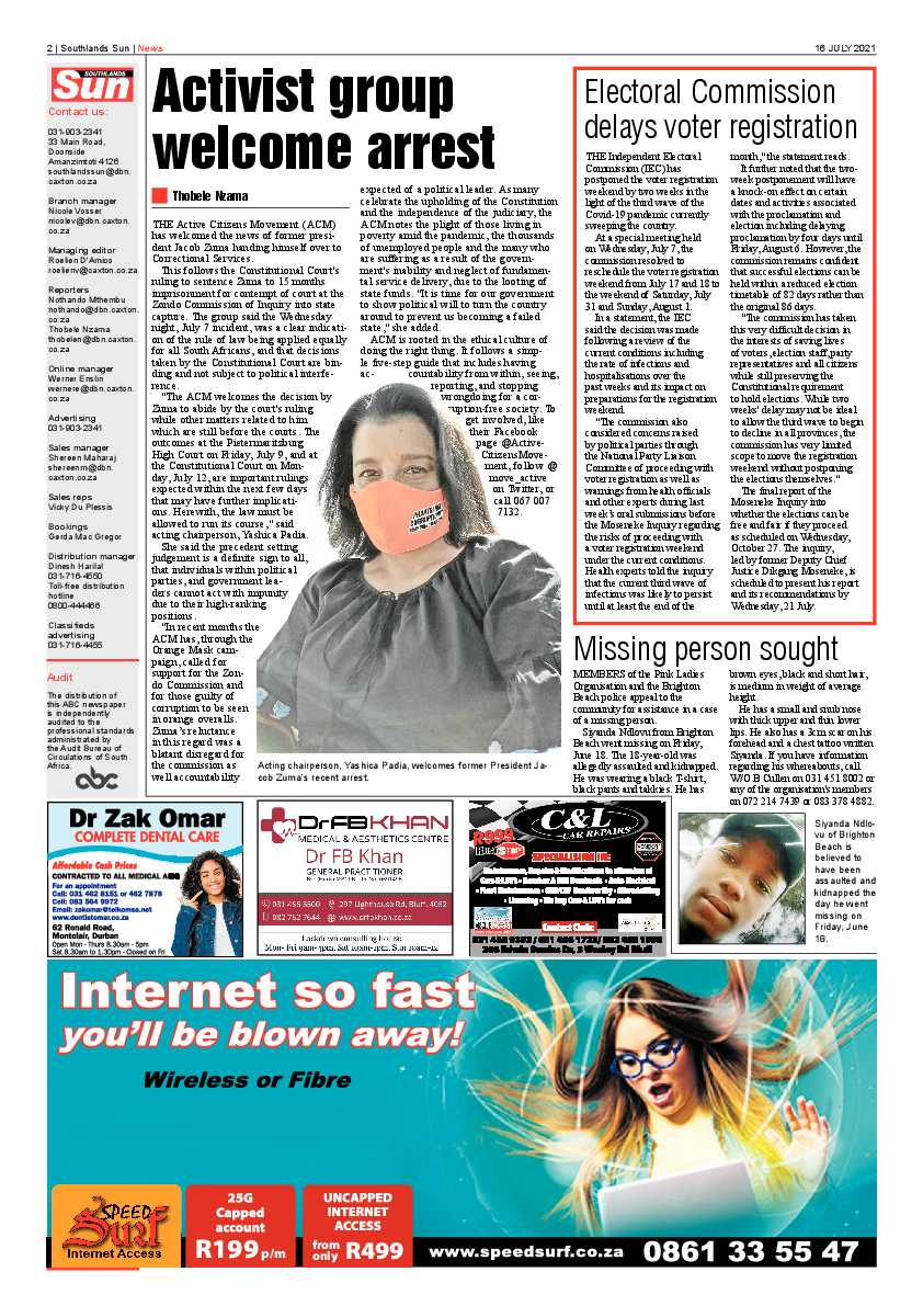 Southlands Sun 16 July 2021 page 2
