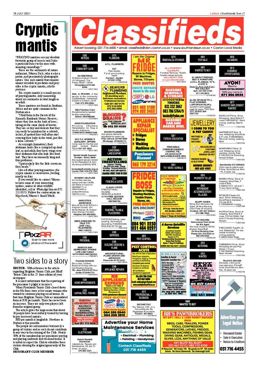 Southlands Sun 16 July 2021 page 6