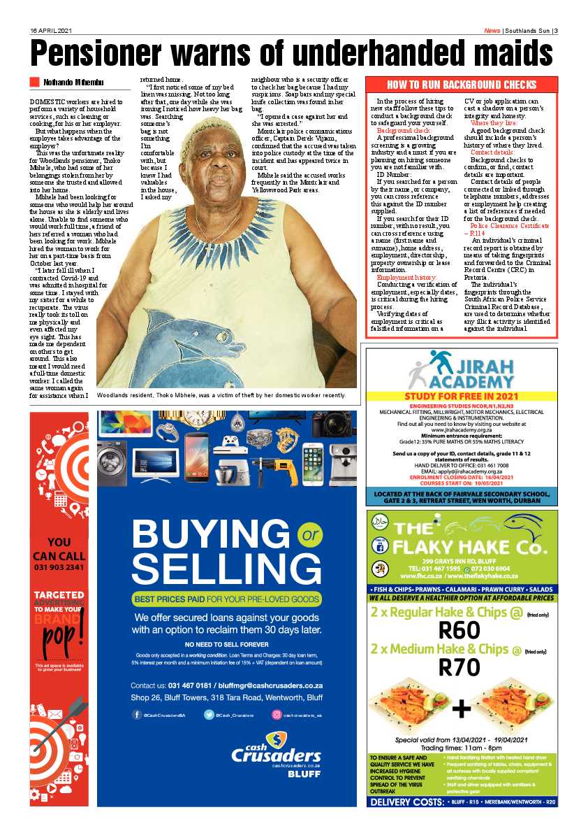 Southlands Sun 16 September 2021 page 3