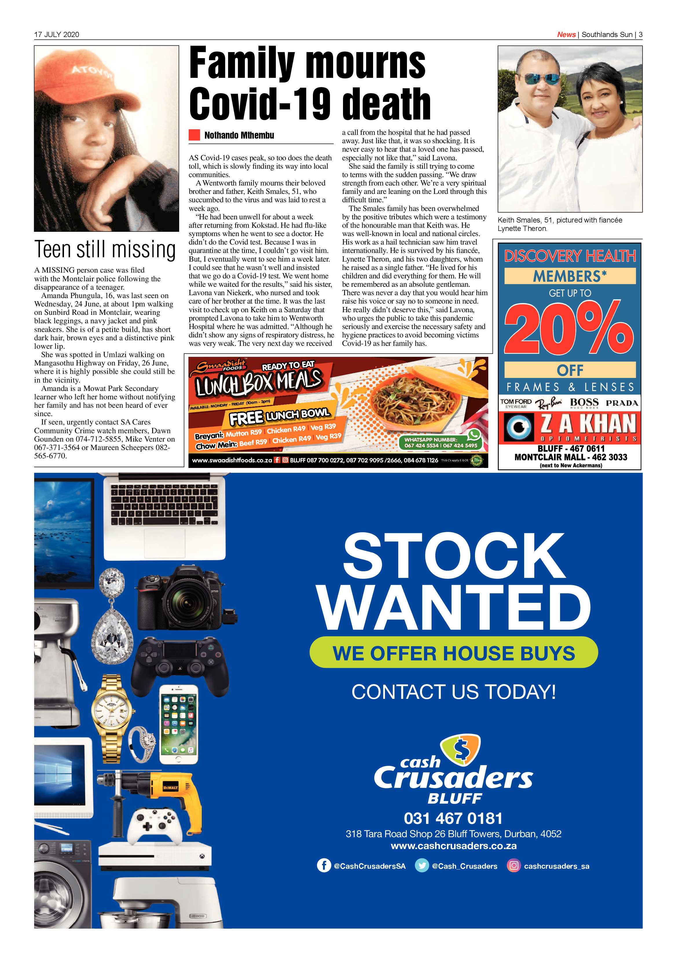 Southlands Sun 17 July 2020 page 3