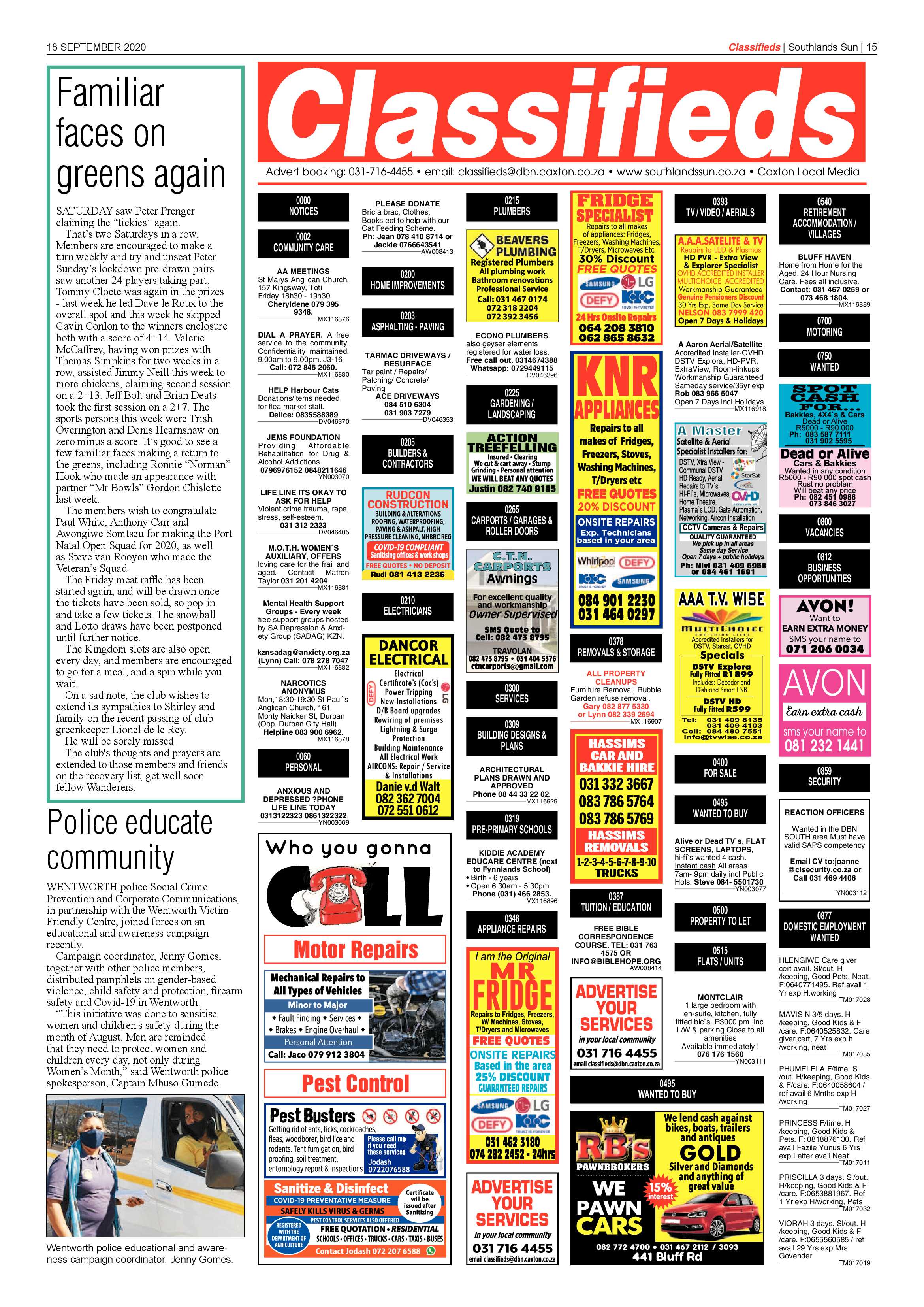 Southlands Sun 18 September 2020 page 15