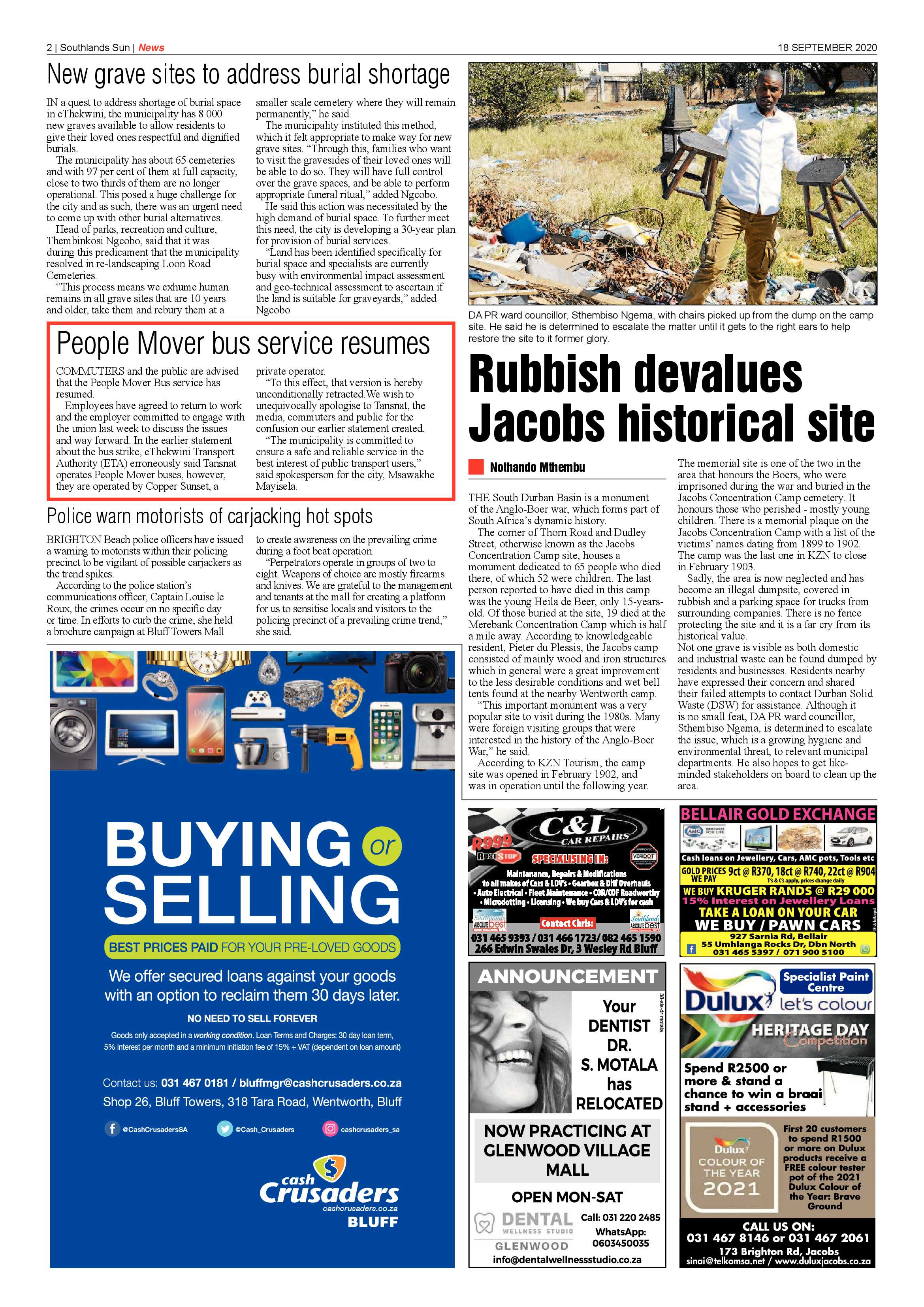 Southlands Sun 18 September 2020 page 2