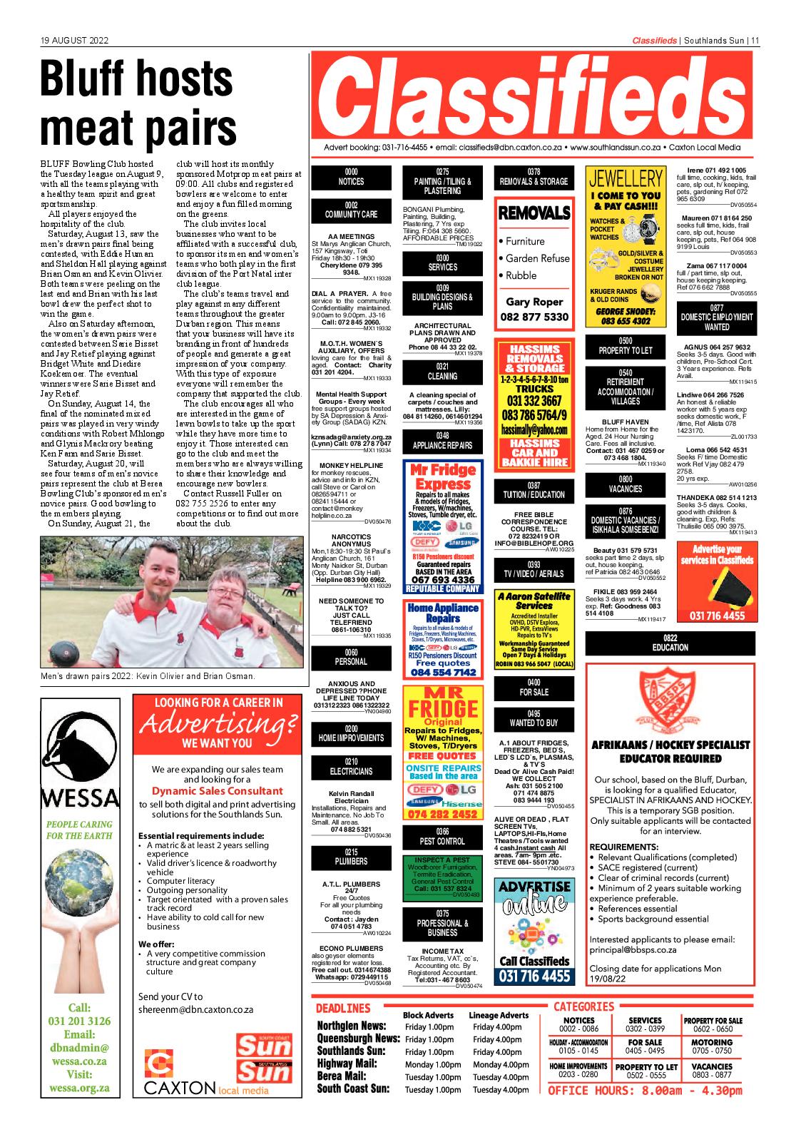 Southlands Sun 19 August 2022 page 11