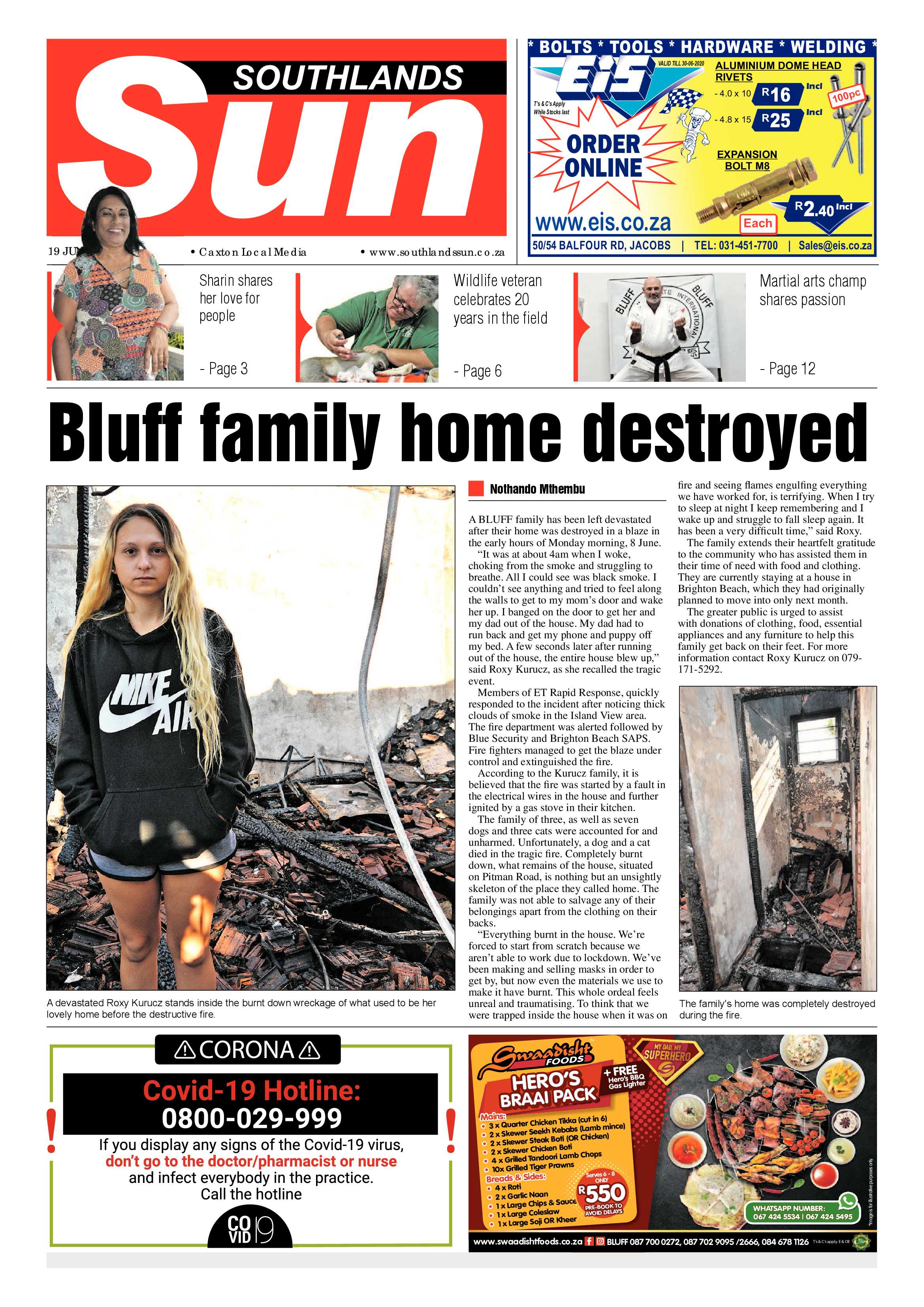 Southlands Sun 19 June 2020 page 1