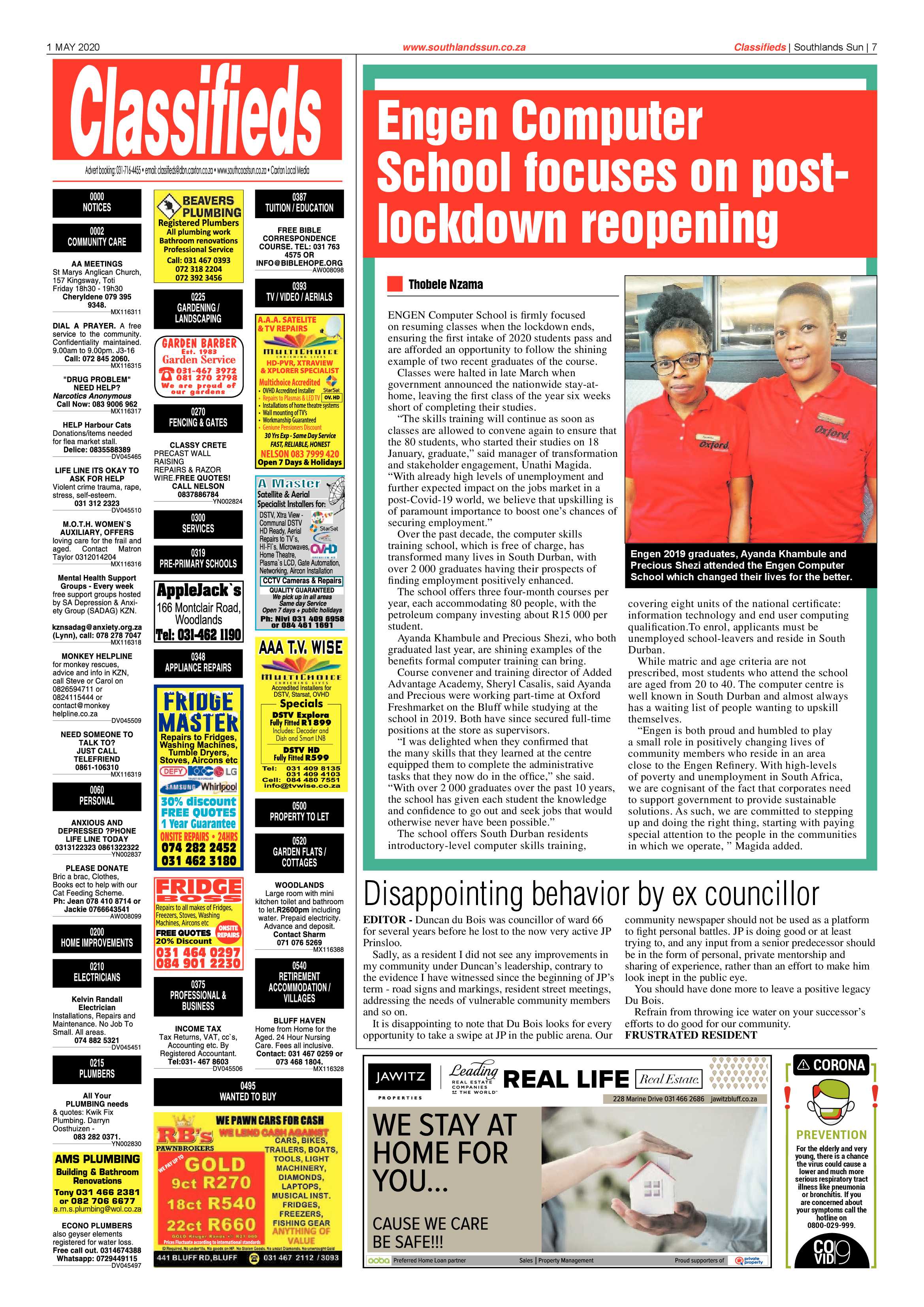 Southlands Sun 1 May 2020 page 7