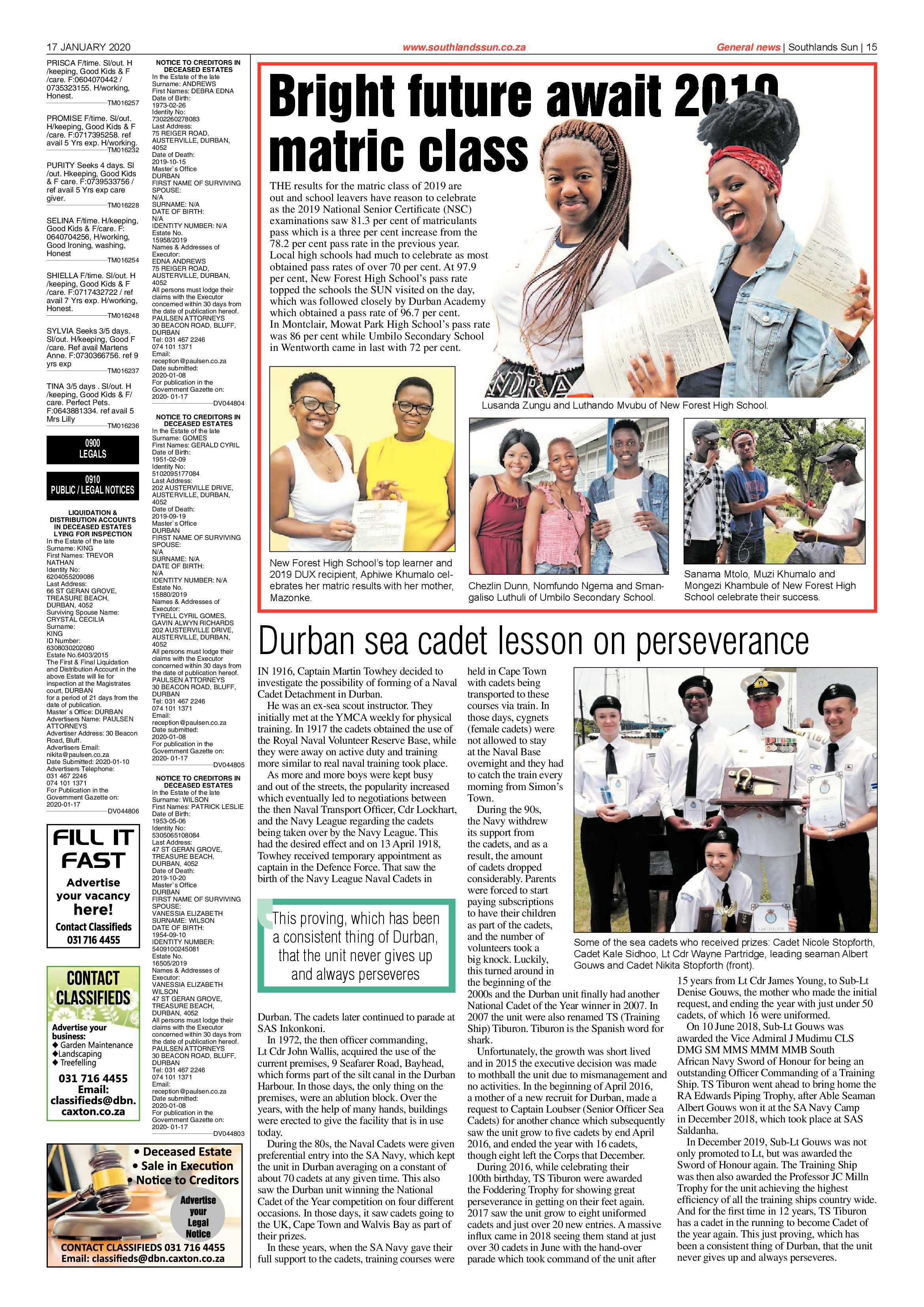 Southlands Sun 17 Januray 2020 page 15