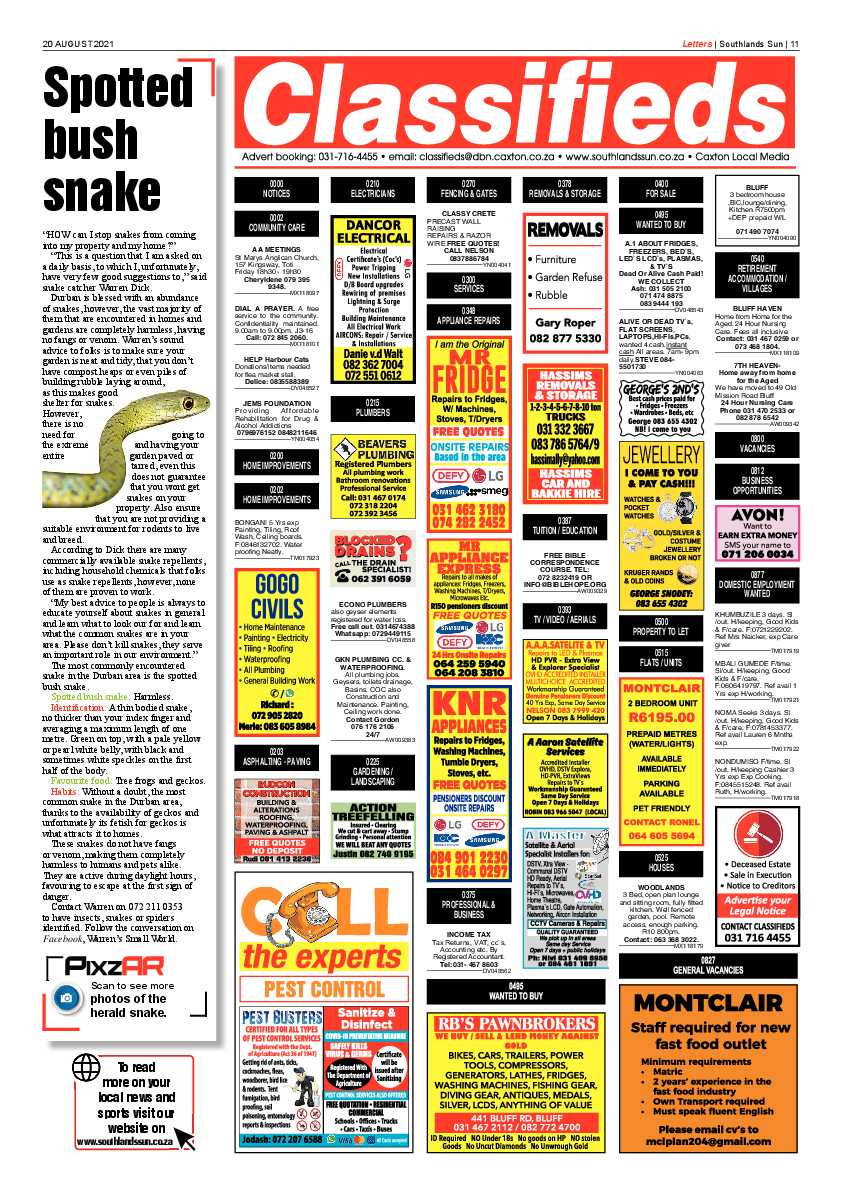 Southlands Sun 20 August  2021 page 11