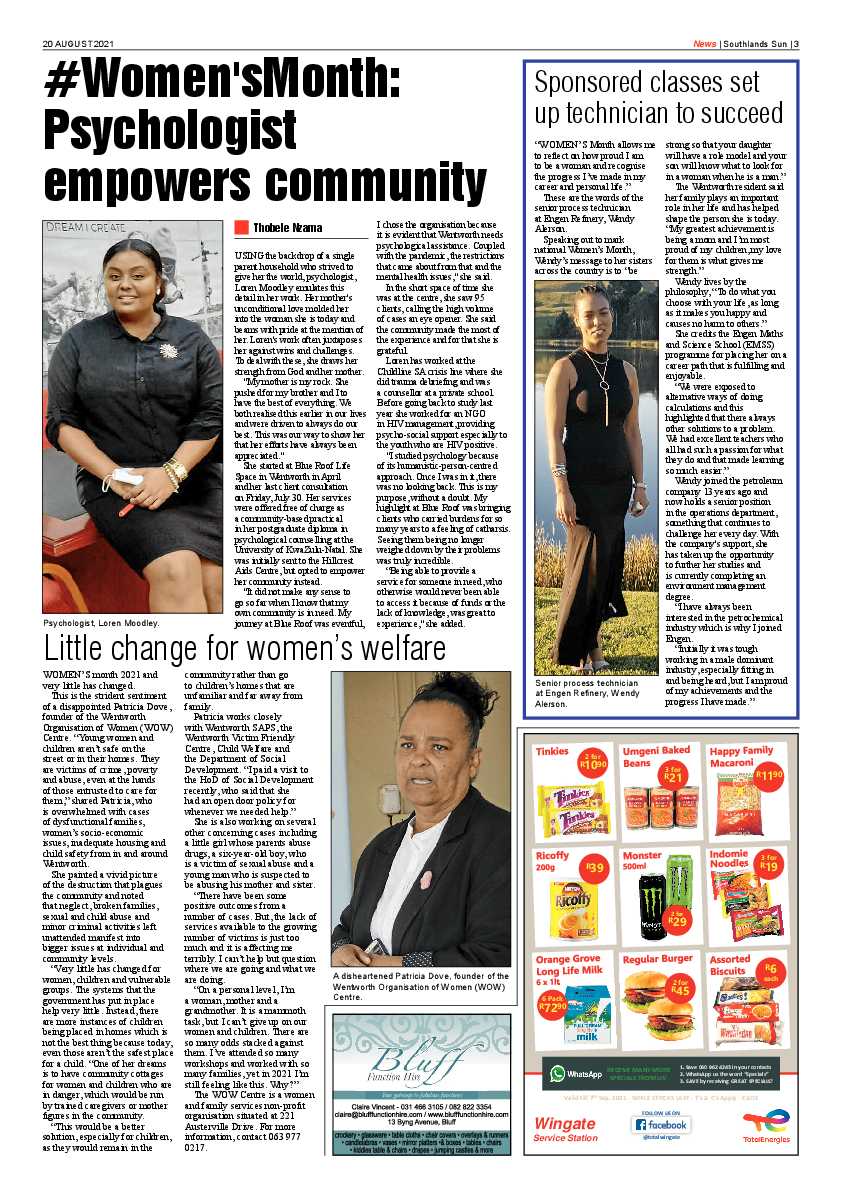 Southlands Sun 20 August  2021 page 3