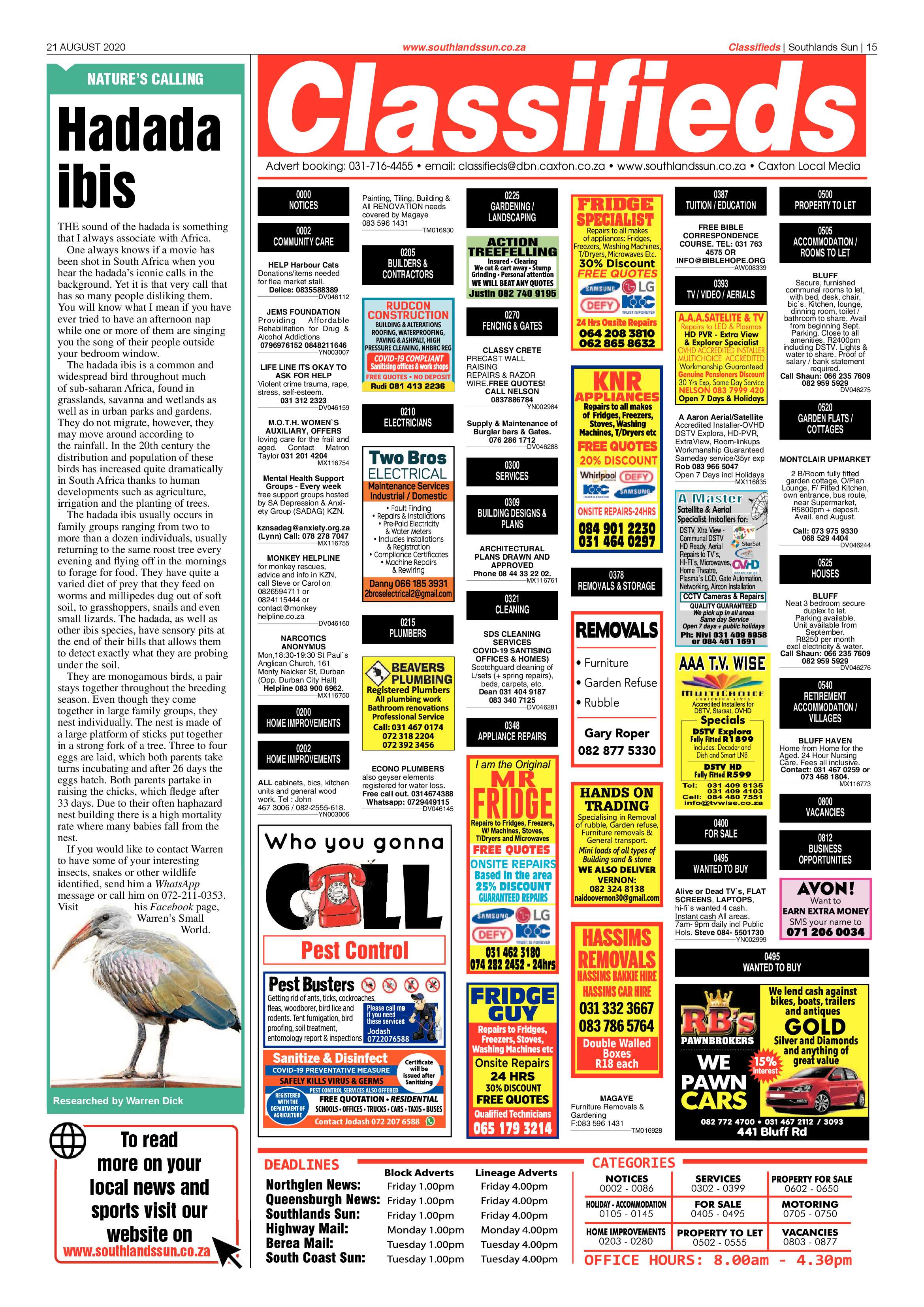 Southlands Sun 21 August 2020 page 15