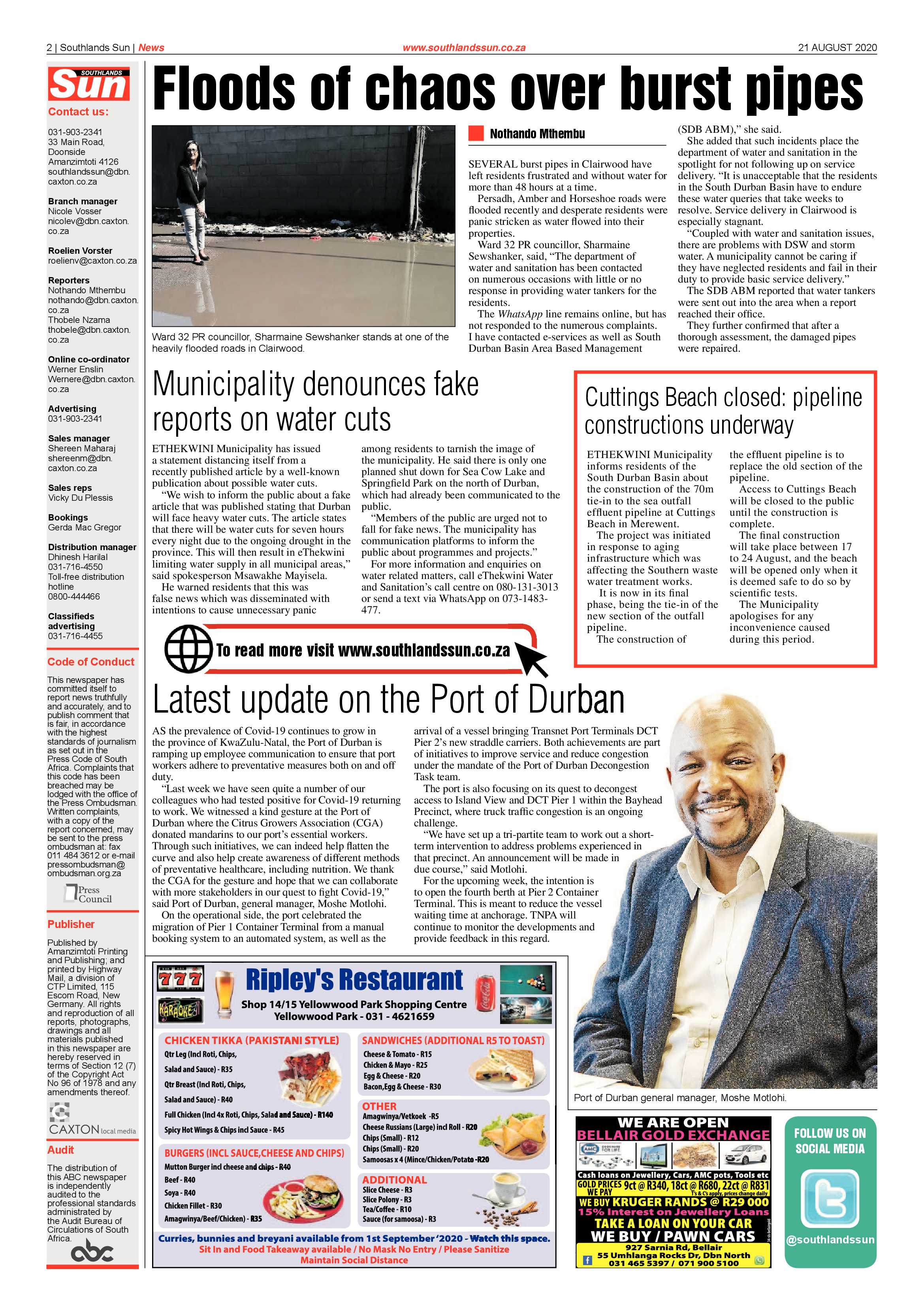 Southlands Sun 21 August 2020 page 2