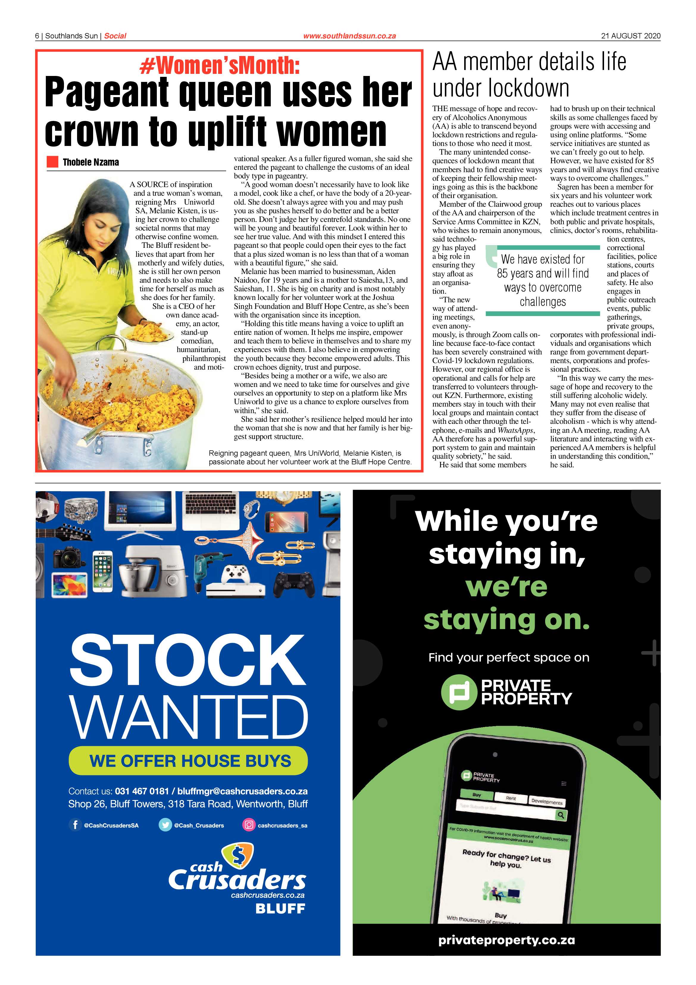 Southlands Sun 21 August 2020 page 6