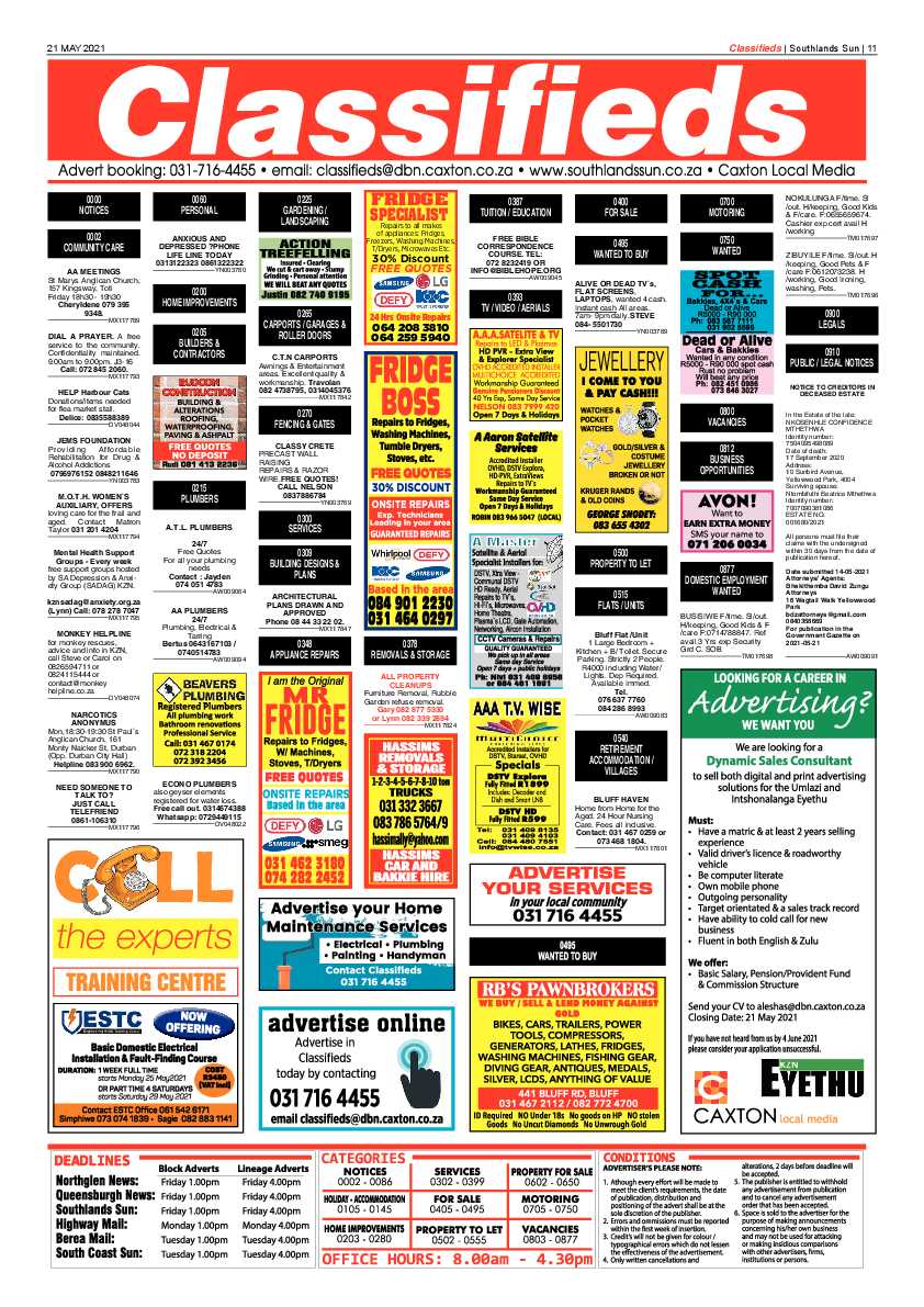 Southlands Sun 21 May 2021 page 11