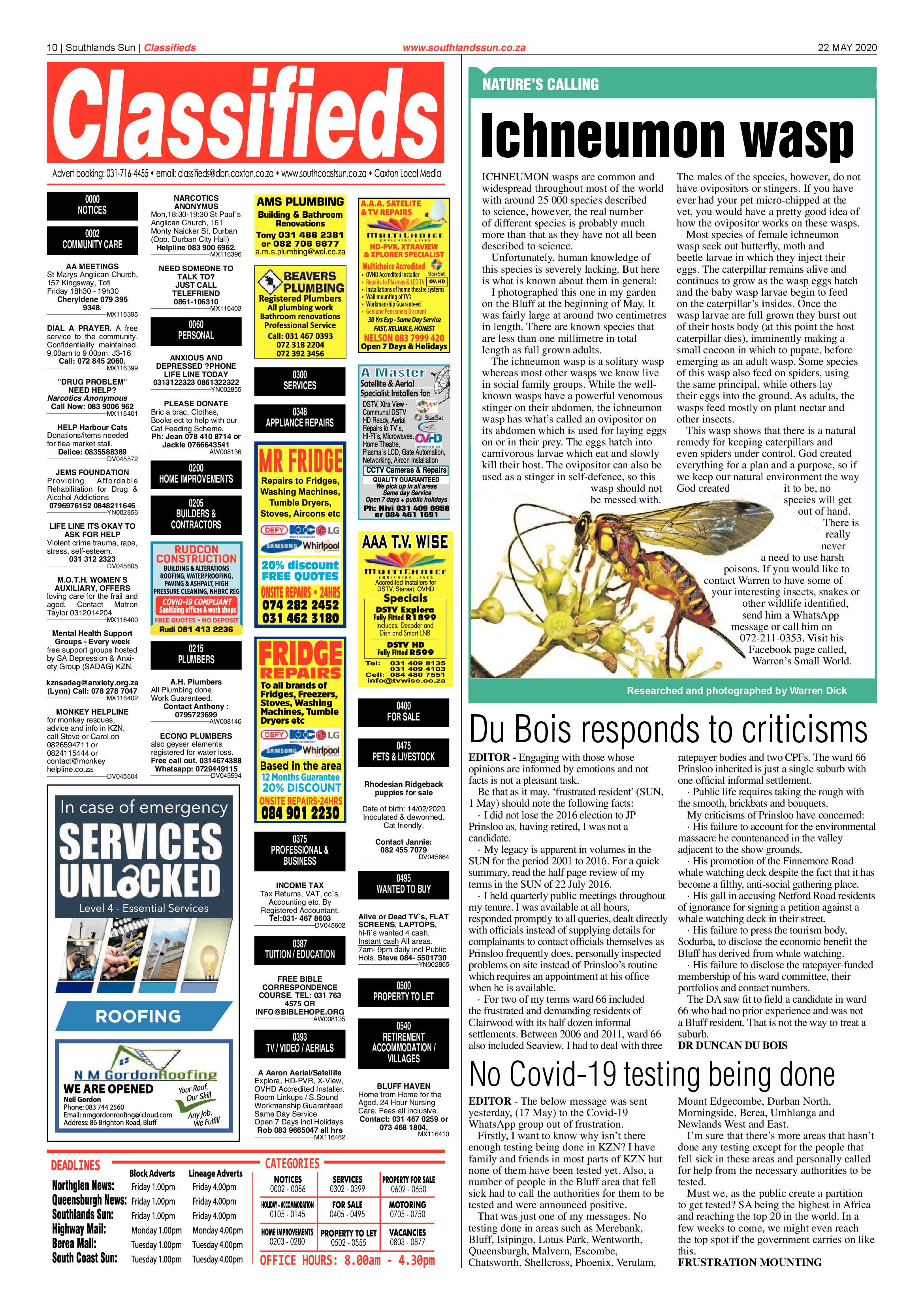 Southlands Sun 22 May 2020 page 10