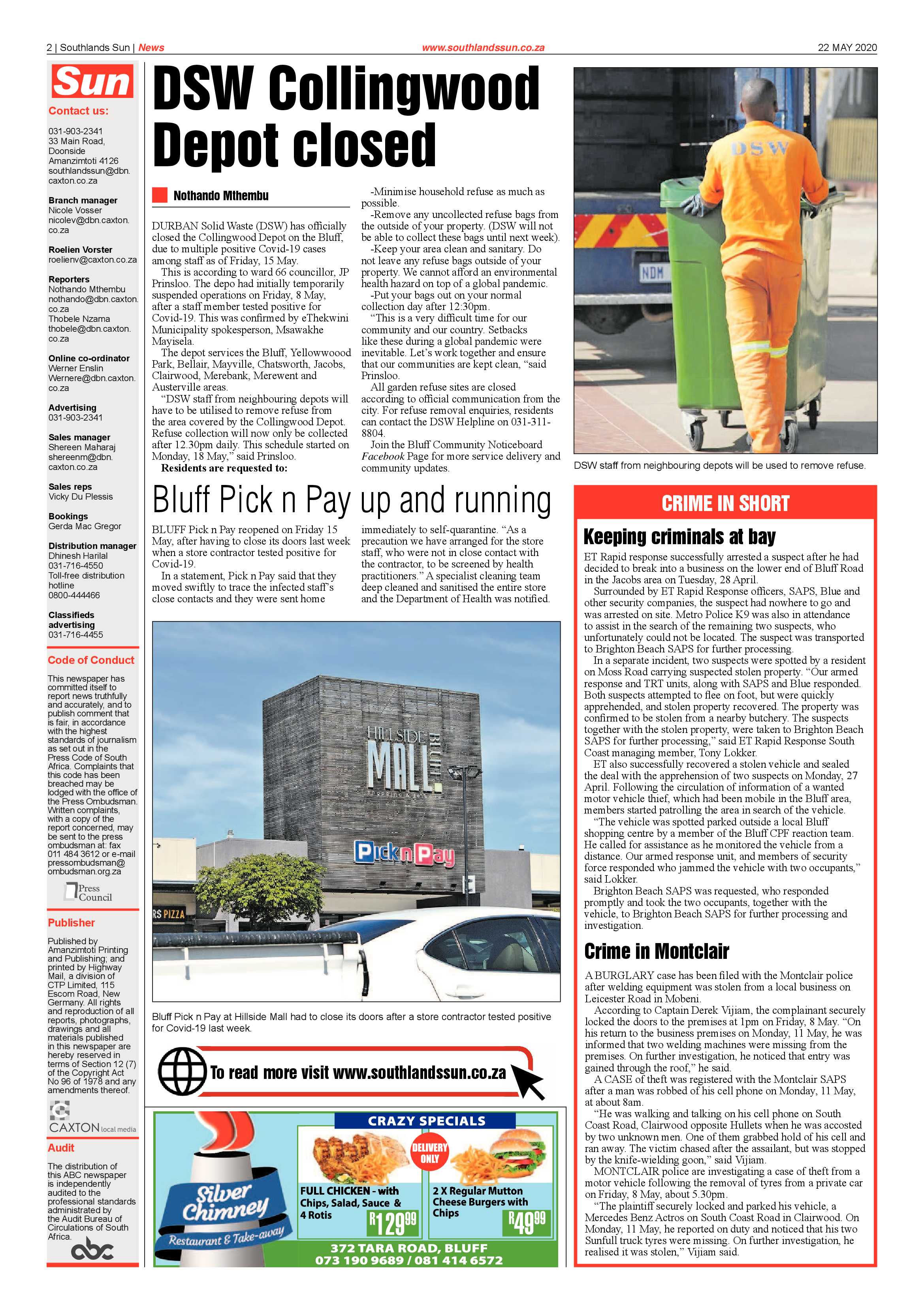 Southlands Sun 22 May 2020 page 2