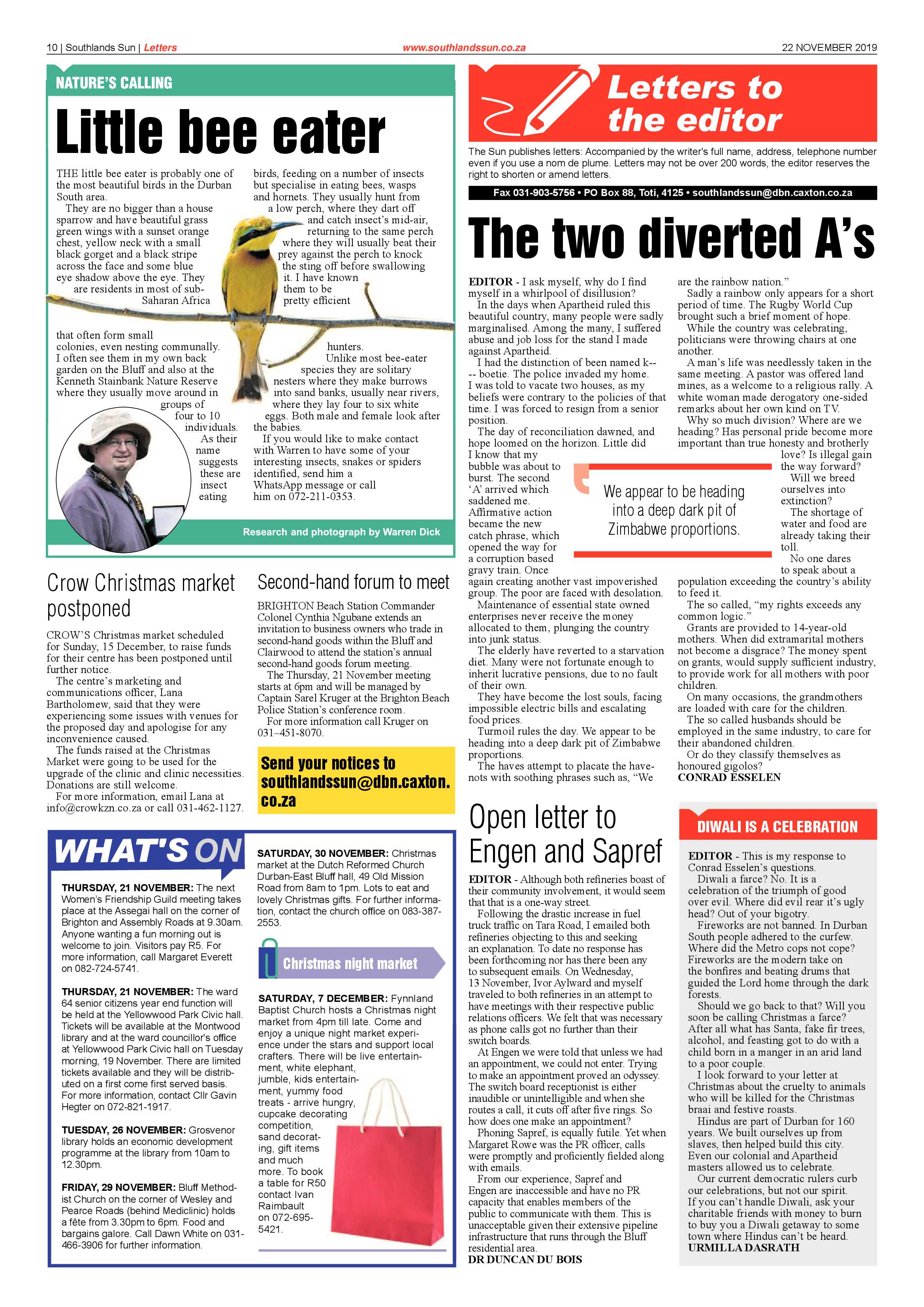 Southlands Sun 22 November 2019 page 10